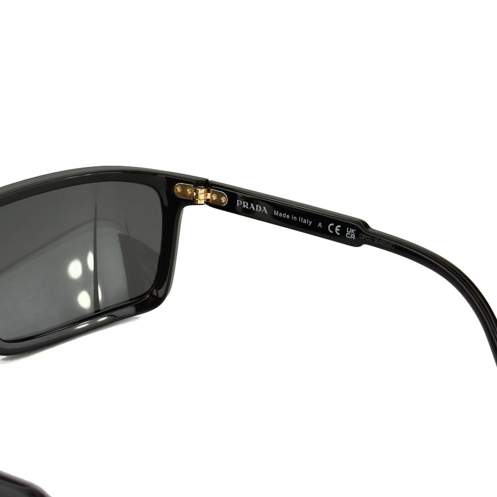 Prada PRADA A11 PRA11S Black Gold Logo Wrap Mask Unisex Sunglasses Size ONE SIZE - 8 Thumbnail