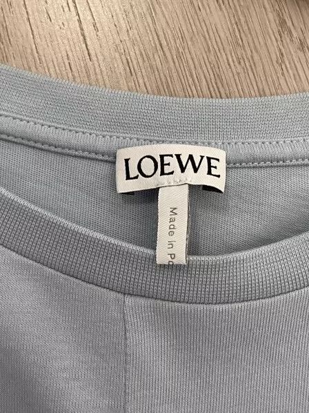 Loewe loewe Blue embroidered small logo irregular hem short sleev Size US M / EU 48-50 / 2 - 3 Thumbnail