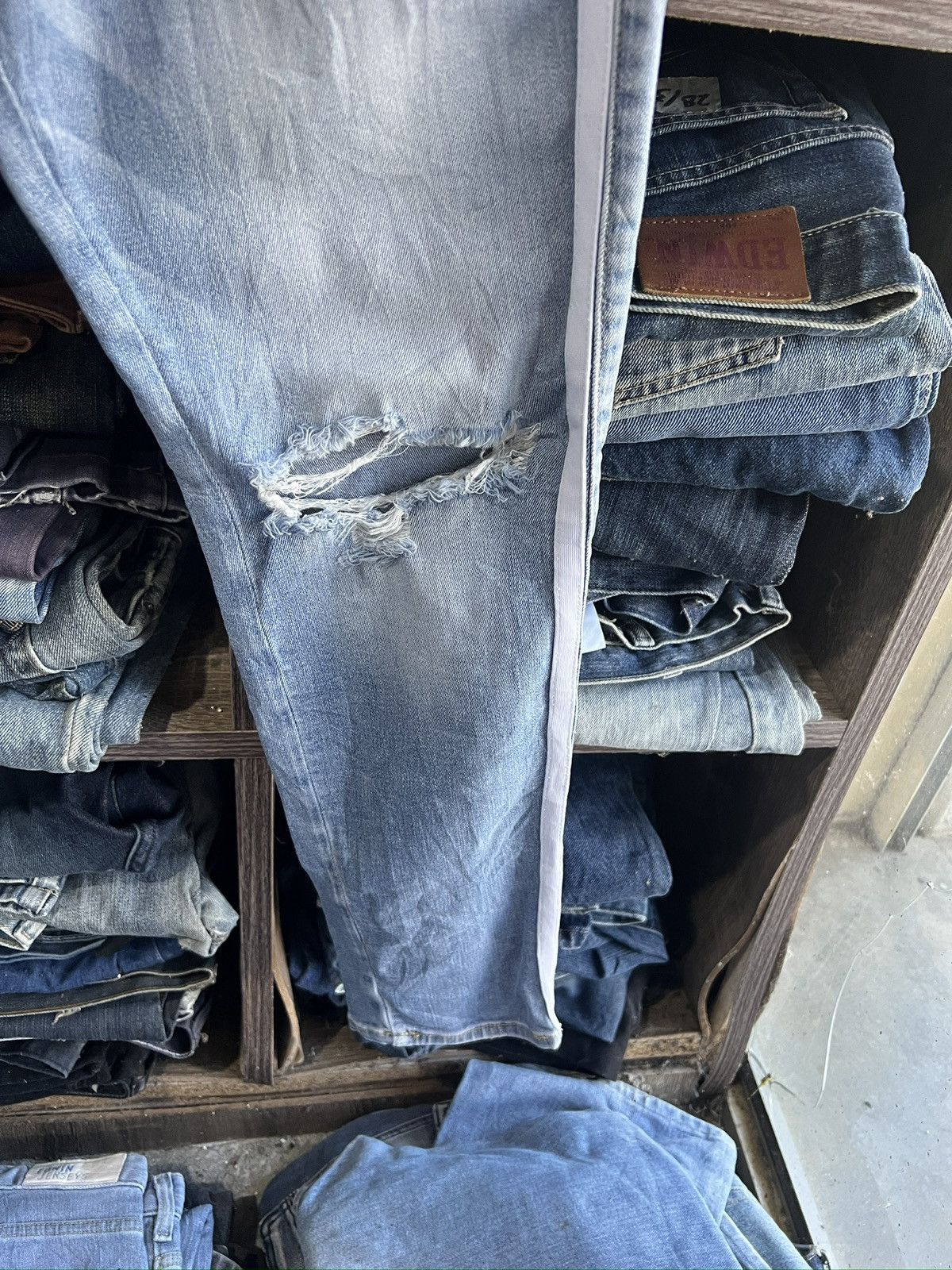 Hollister 🔥Hollister Side Stripe Distressed Denim Size US 31 - 8 Thumbnail