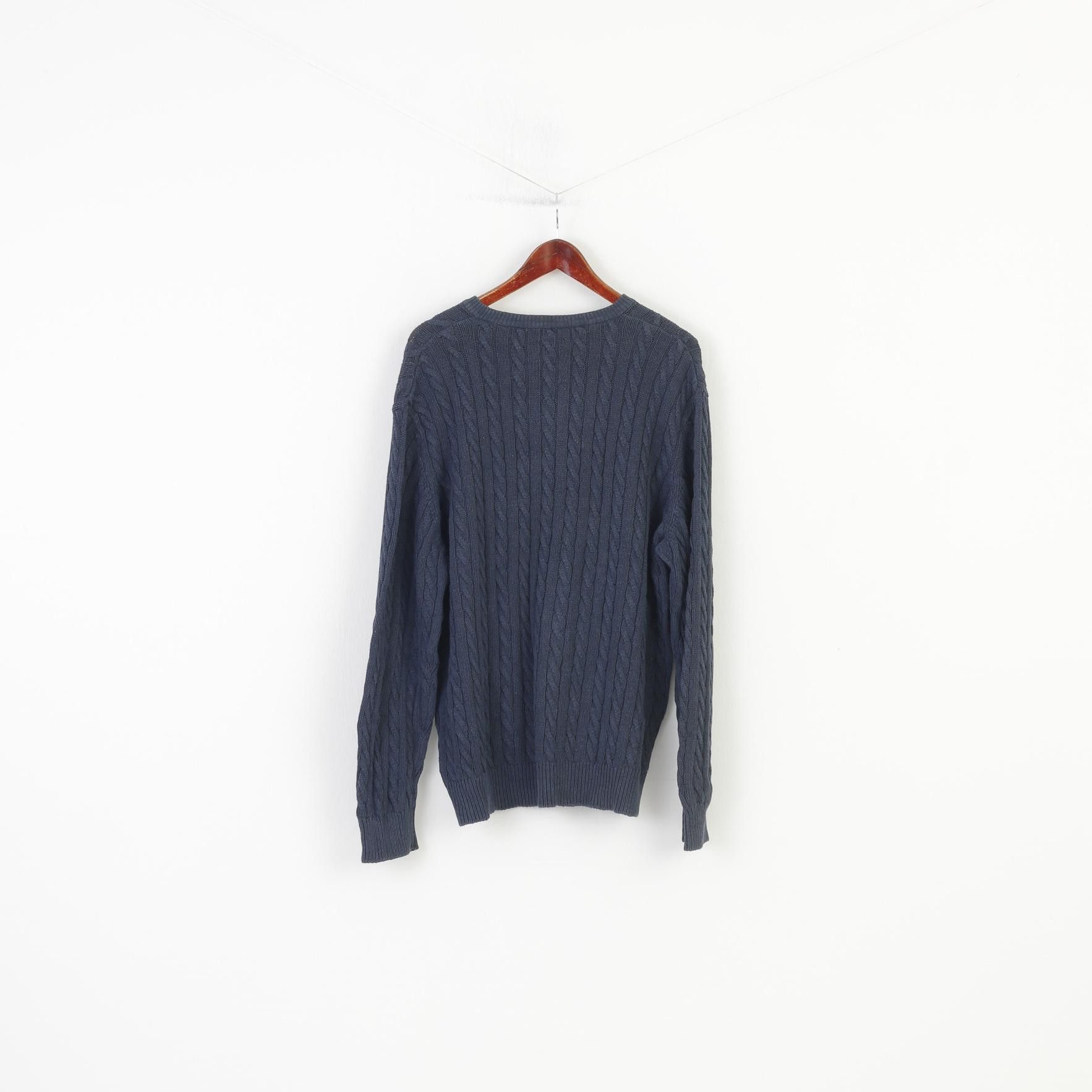 Aquascutum Aquascutum Men XL Jumper Navy Crew Neck Cotton 4106 Size US XL / EU 56 / 4 - 6 Thumbnail