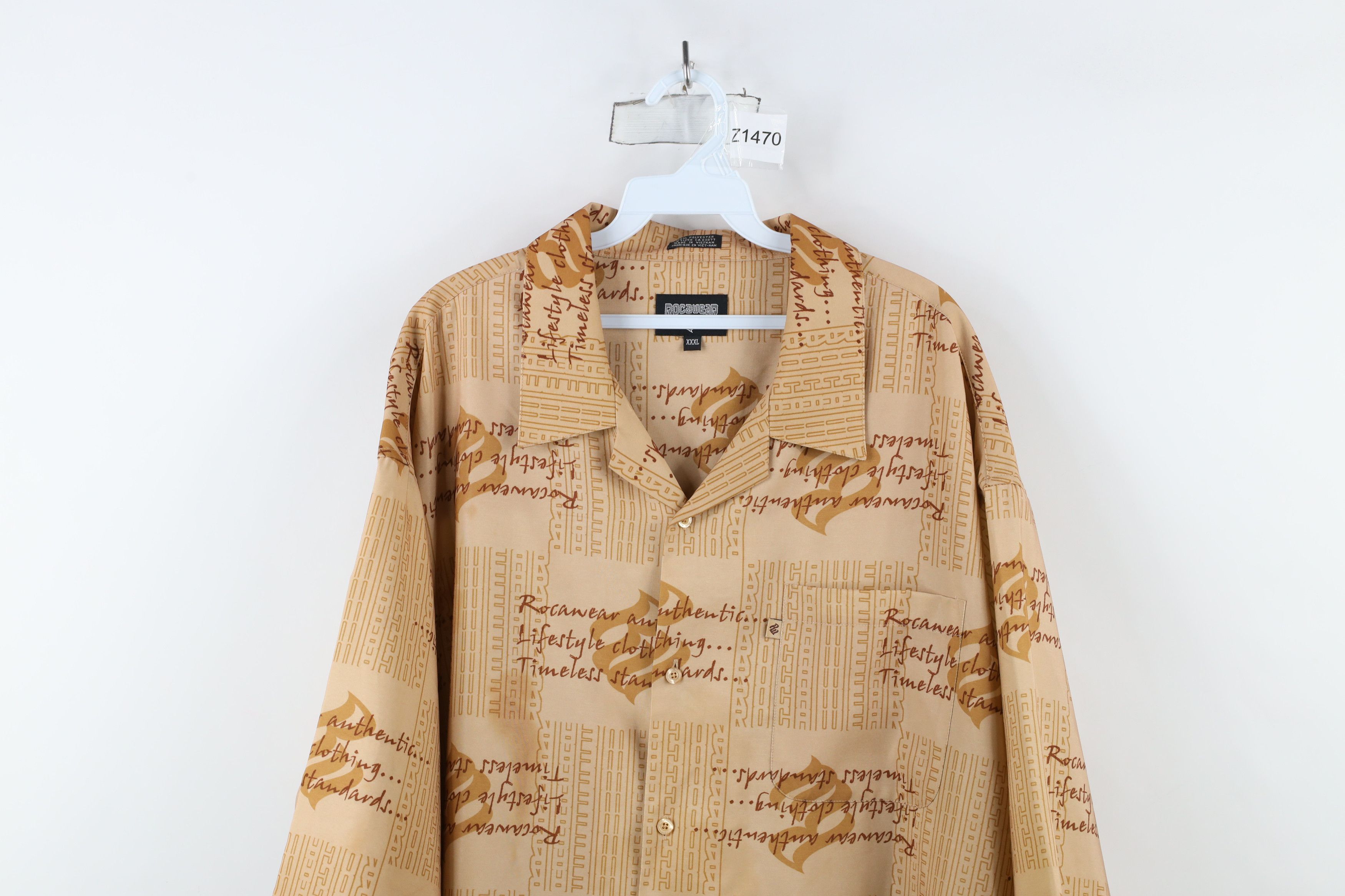 Rocawear × Vintage Vintage 90s Y2K Rocawear Hip Hop All Over Print Button Shirt Size US XXL / EU 58 / 5 - 2 Thumbnail