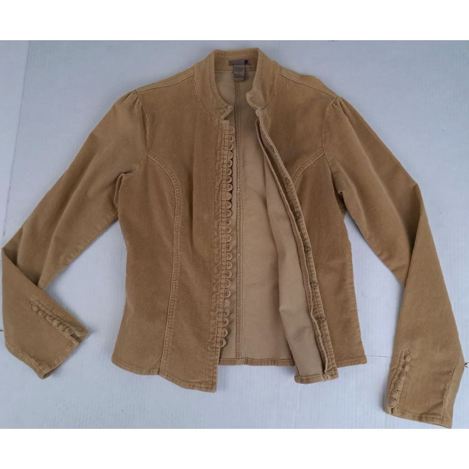 JCPenney VINTAGE Corduroy Shirt JC Penny Button-Up Women Large L Brown Regular Long Sleeve Button-Up Blazer Size L / US 10 / IT 46 - 4 Thumbnail