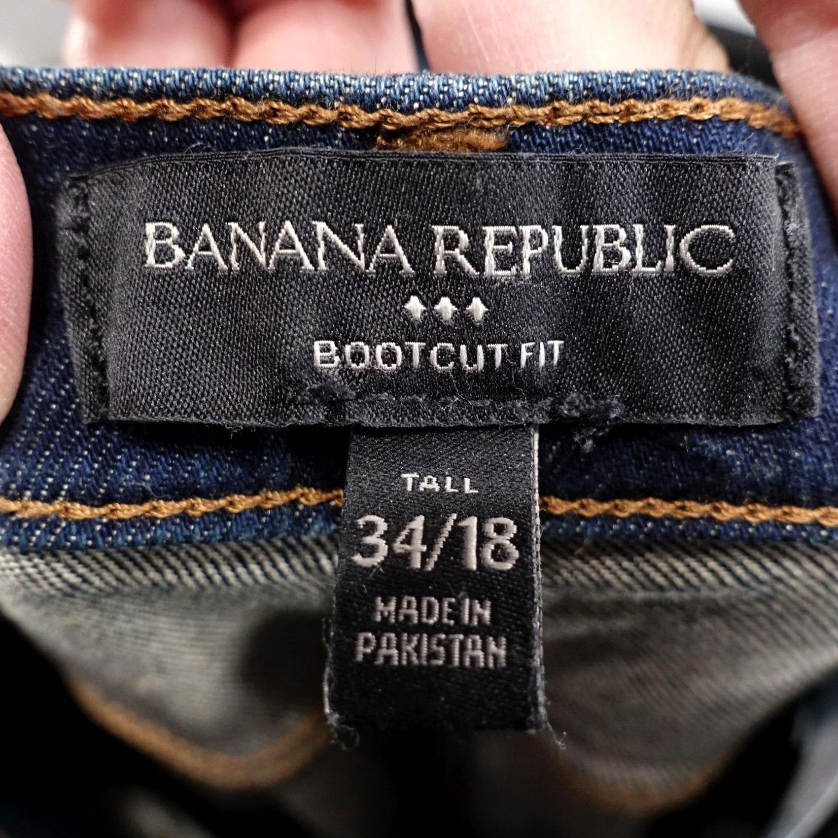 Banana Republic VINTAGE: Banana Republic Jeans Womens 18 Tall Bootcut Blue Dark Wash Stretch 5-Pocket Denim Zip Button Waist 38 Inseam 34.5 in Mens Women? Size 40" / US 18 - 6 Thumbnail