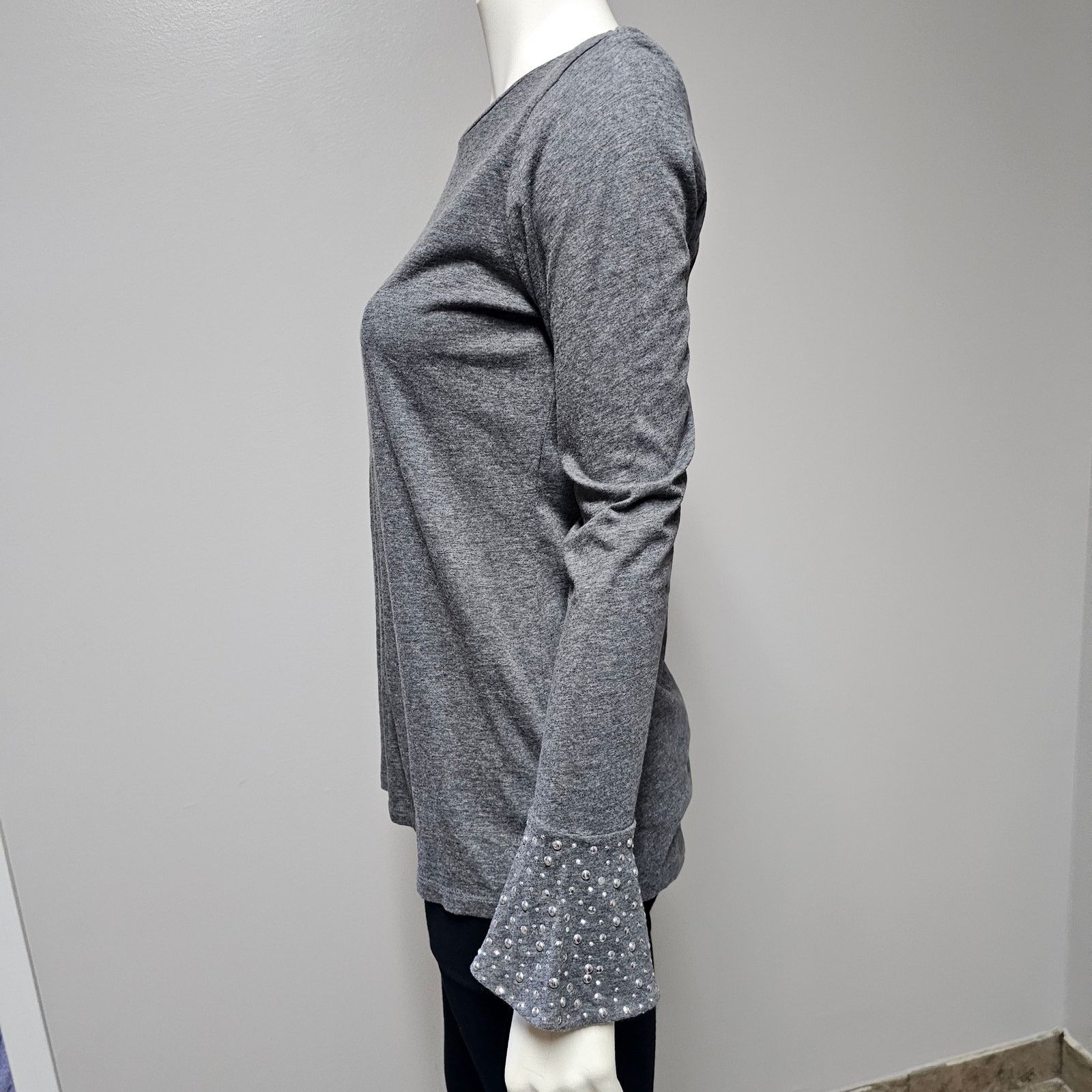 Michael Kors Michael Kors Womens Bell Sleeve Silver Studs Crew Neck S/P Size S / US 4 / IT 40 - 3 Thumbnail