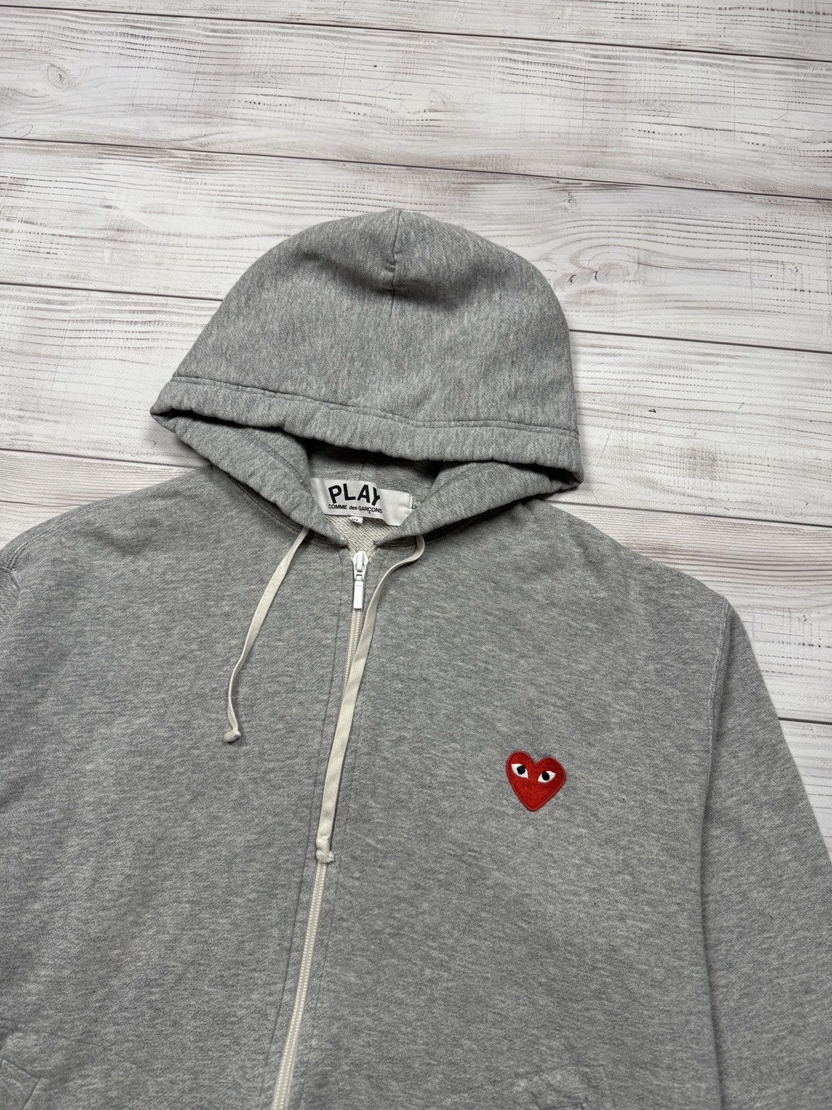 Comme des Garcons PLAY Crazy Big Logo Comme Des Garçons Play Zip Hoodie Size XL / US 12-14 / IT 48-50 - 3 Thumbnail