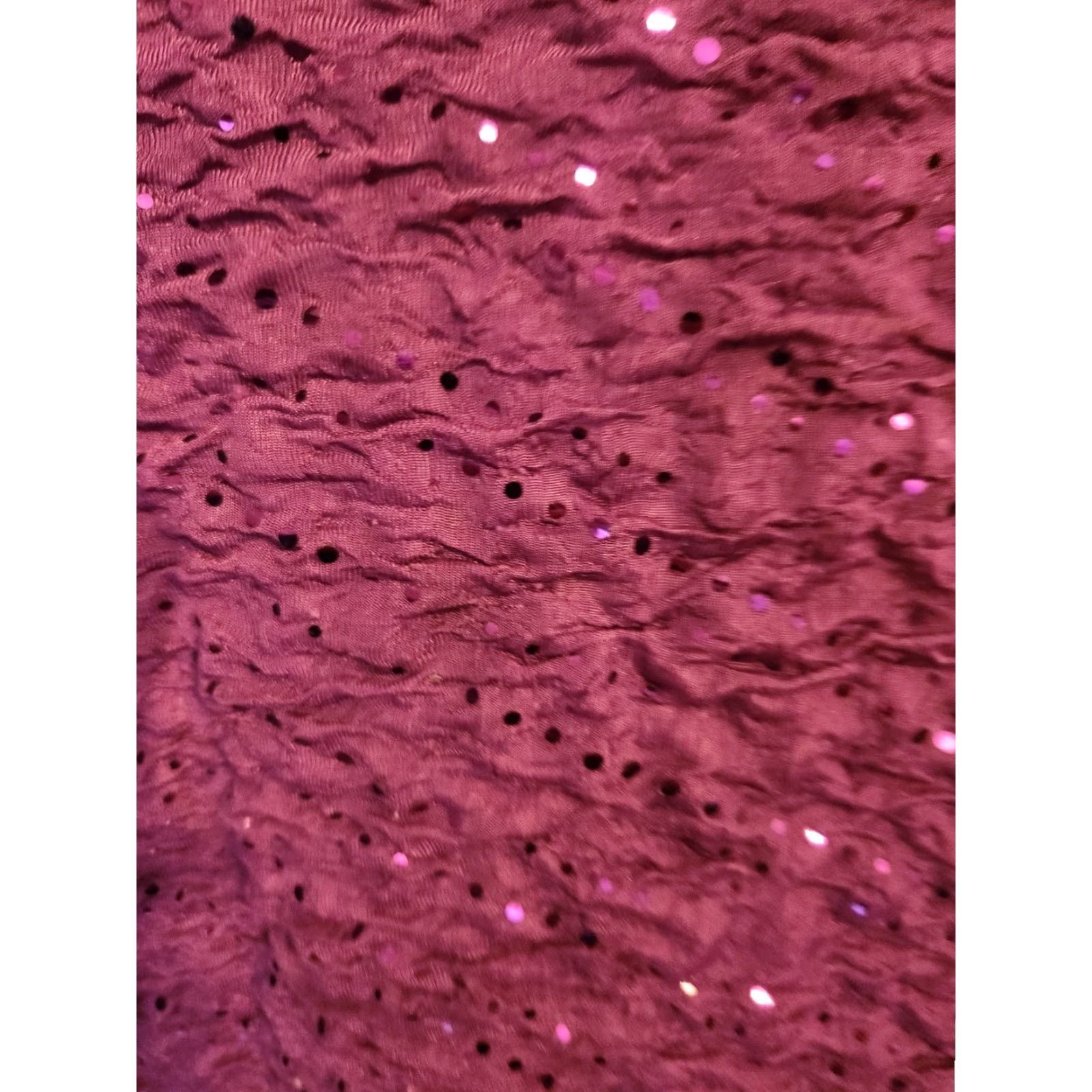 Vintage Maggie Barnes For Catherines Purple Plum Textured Sequin Short Sleeve Top 2X Size XXL / US 16-18 / IT 52-54 - 2 Thumbnail