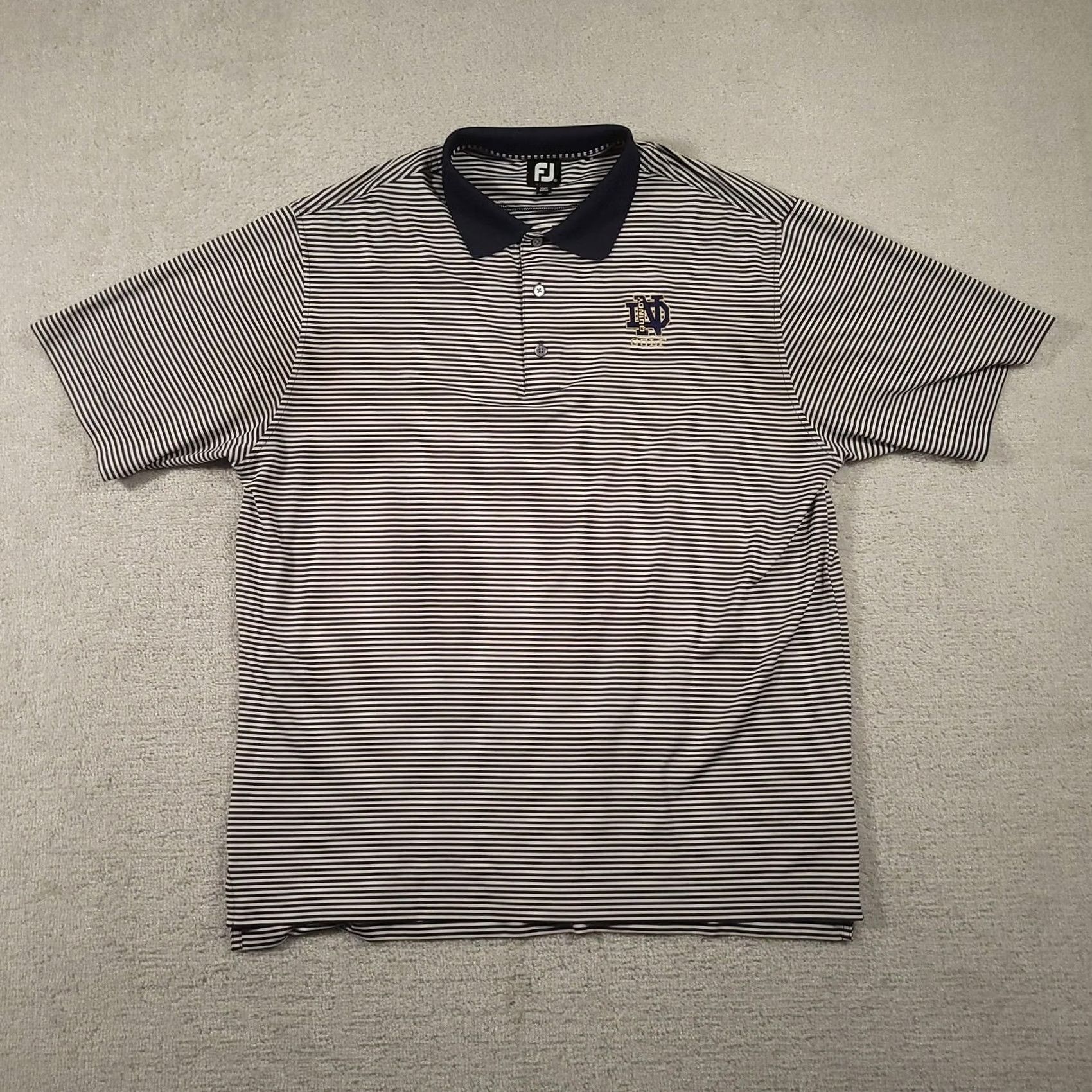 Footjoy FootJoy Polo Shirt Mens XL Striped Navy White Golf Performance Lightweight Size US XL / EU 56 / 4 - 2 Thumbnail
