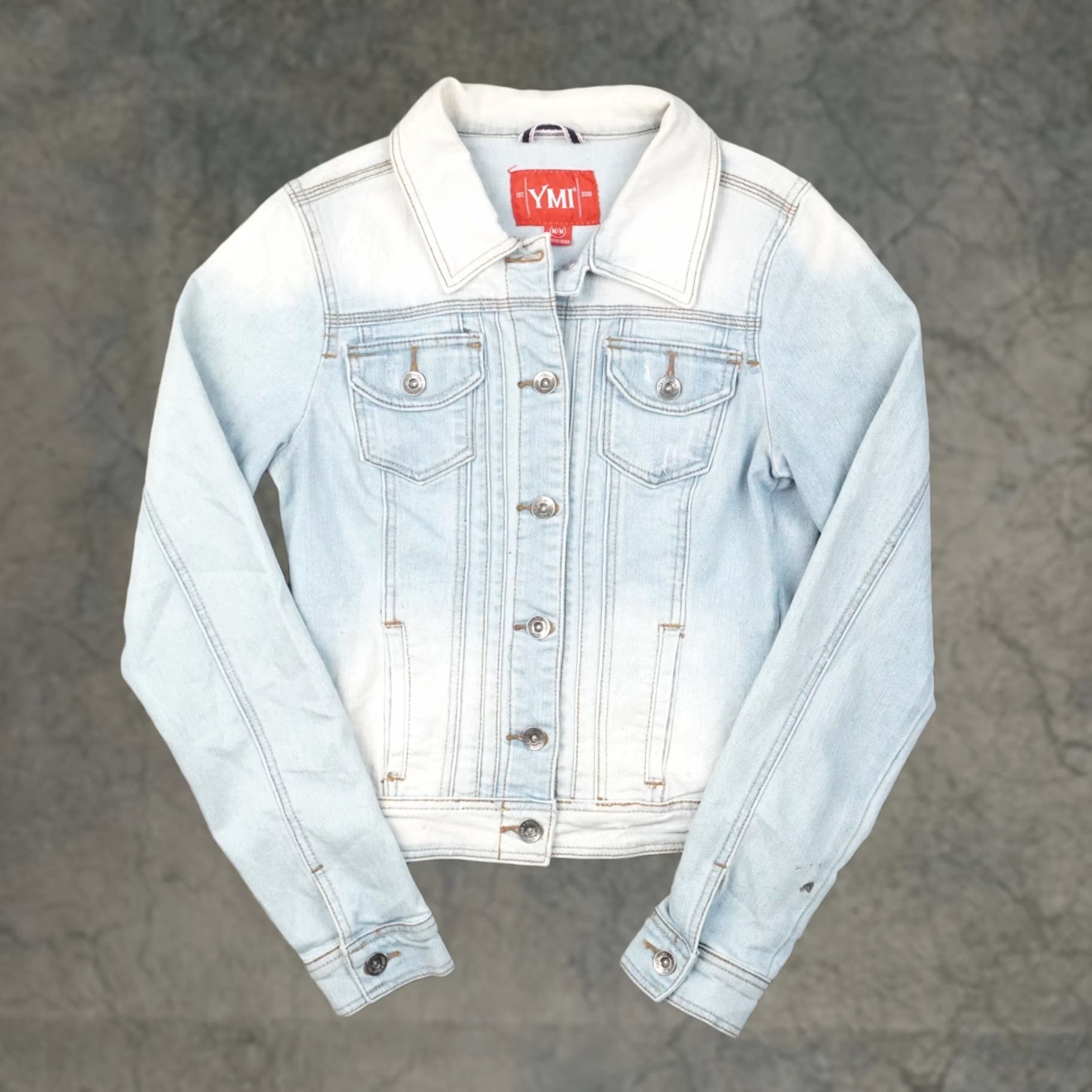 Doublet YMI Denim Jacket Blue Light Wash Womens M Jacket Pocket Lightweight Casual 90s Bohemian Biker Spring Fall Size M / US 6-8 / IT 42-44 - 1 Thumbnail