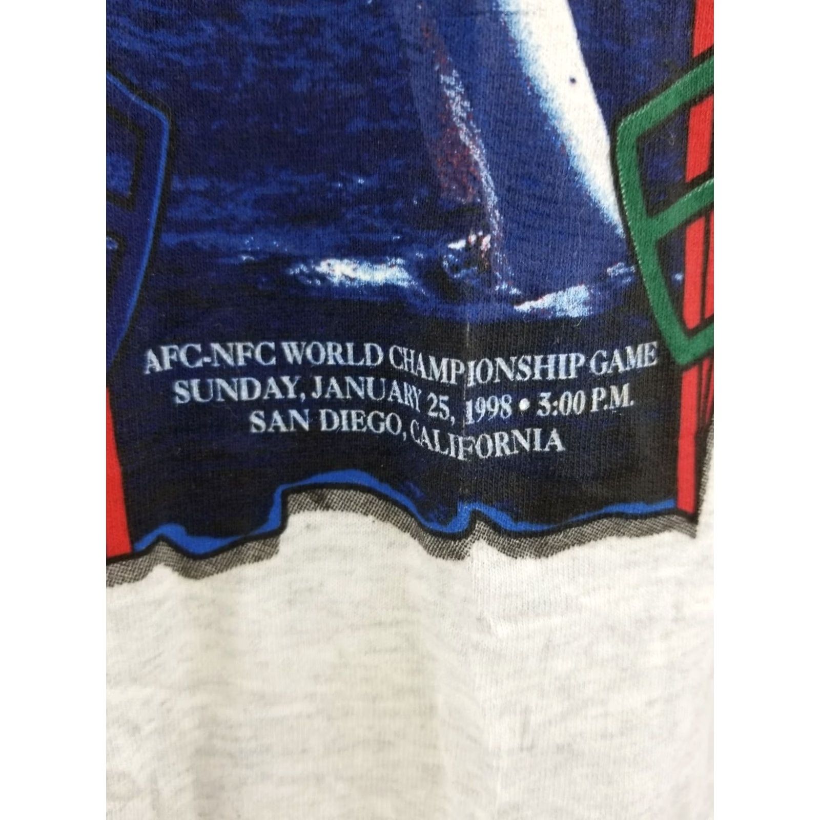 NFL VTG 98' SUPER BOWL CHAMPIONSHIP PACKERS VS BRONCOS NFL FOOTBALL T-SHIRT XL Gray Men Size US XL / EU 56 / 4 - 6 Thumbnail