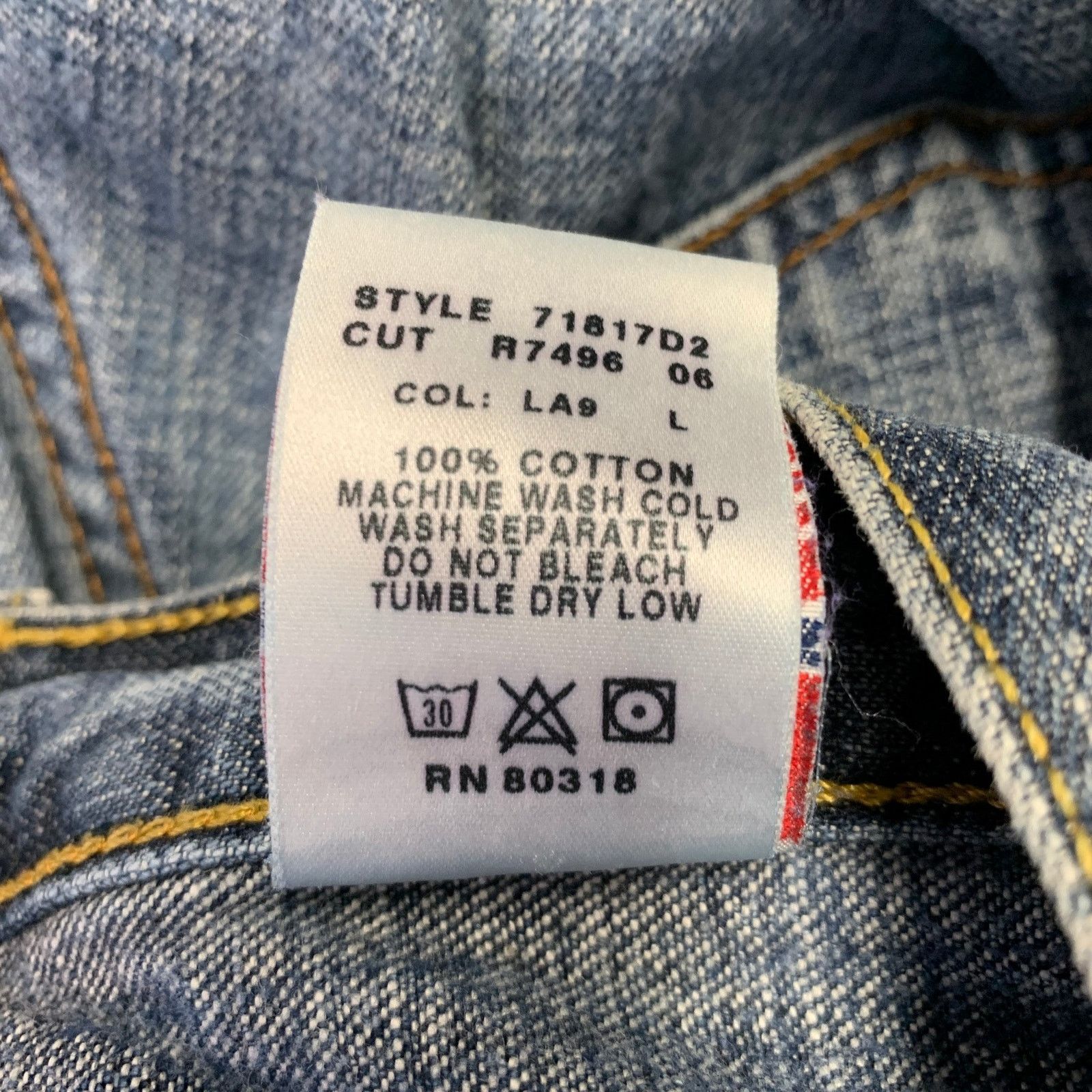 Lucky Brand LUCKY BRAND 29 Blue Contrast Stitch Cotton Bootcut Jeans Size US 29 - 6 Thumbnail