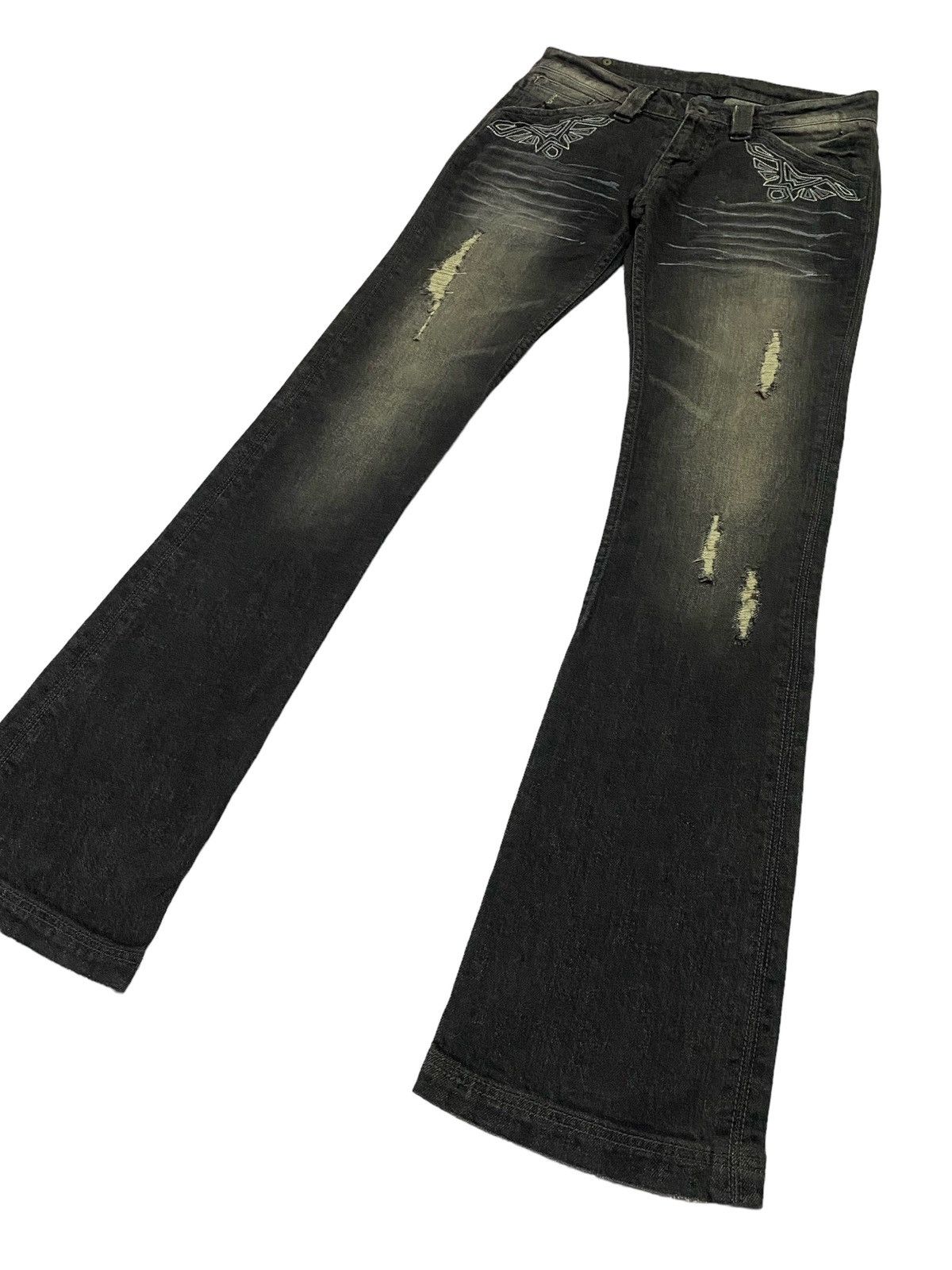 semanticdesign Semantic Design Flare Ripped Distressed Jeans Size 28" / US 6 / IT 42 - 19 Thumbnail