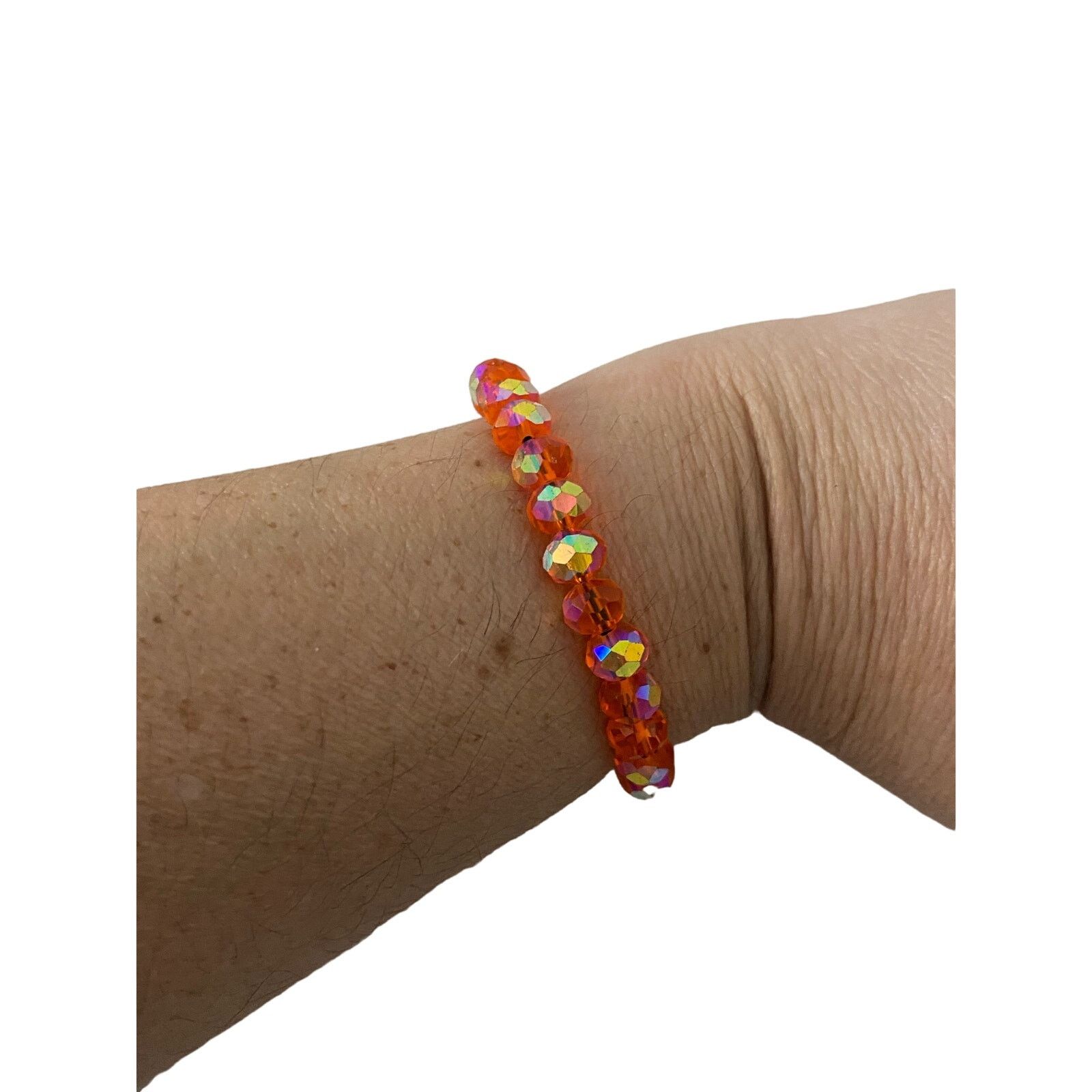 Handmade orange glass bead bracelet Size ONE SIZE - 1 Thumbnail