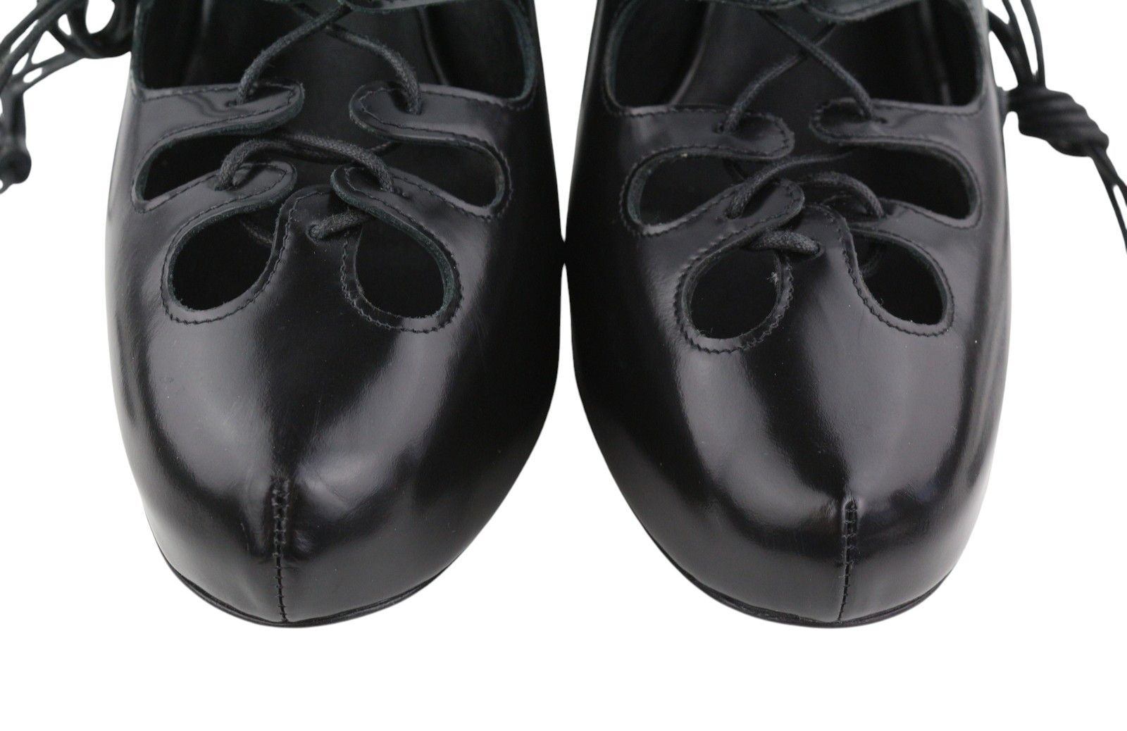 Max Mara SFILATA EU39 Black Leather Cut-Out Pumps 88721 Size US 8 / IT 38 - 4 Thumbnail
