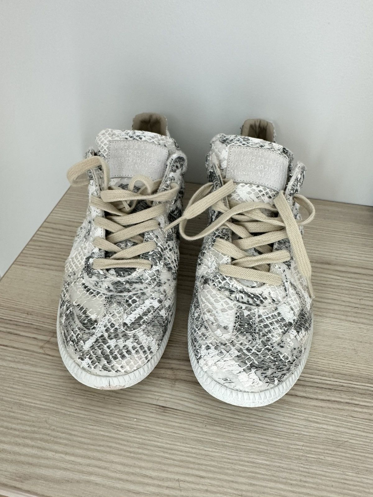 image of Maison Margiela Maison Margeila Snake Skin Replica 43 Shoes in Grey Snake Print, Men's (Size 10)