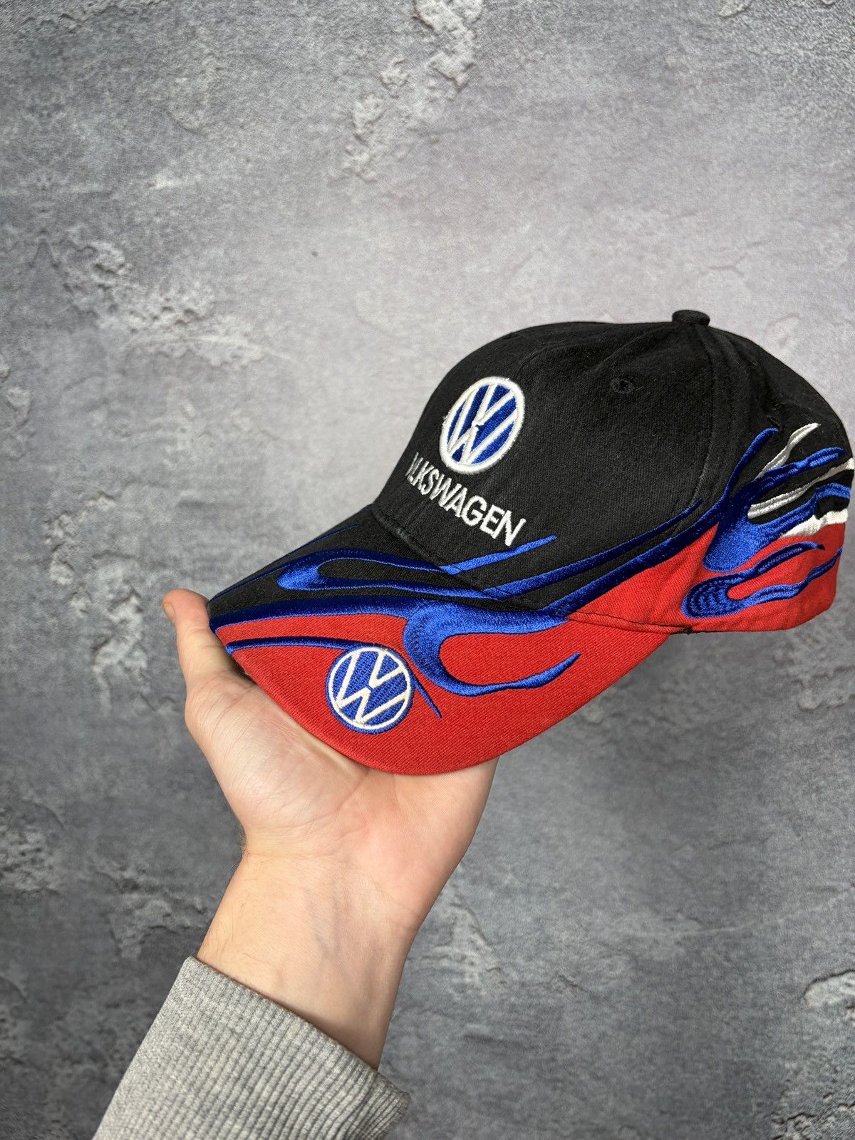 Vintage Vintage Volkswagen Racing Flames Y2k Drip Hat Cap Streetwear Size ONE SIZE - 4 Thumbnail