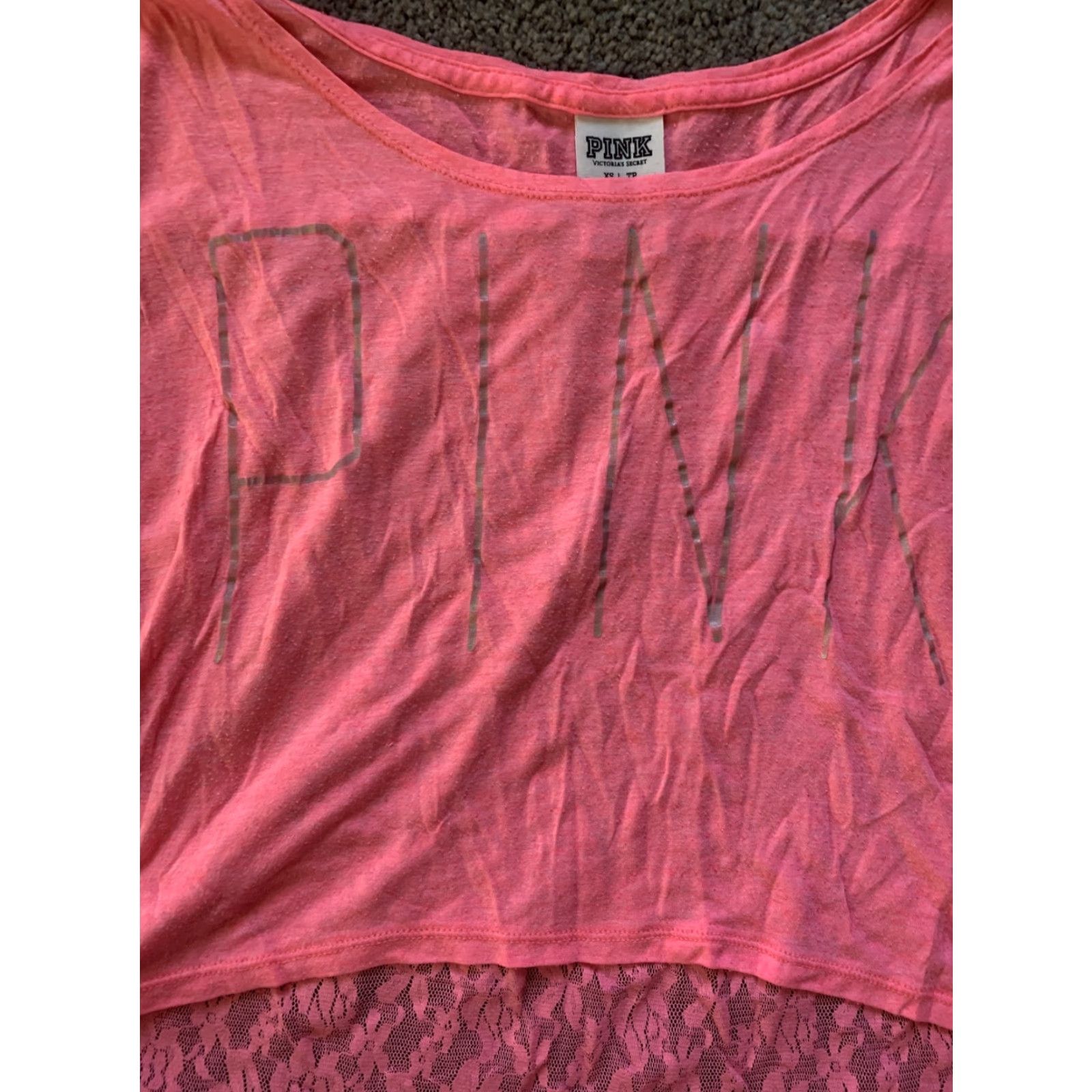 Victoria's Secret Victoria's Secret PINK Crop Top Short Sleeve T Shirt Womens XS Pink Size XS / US 0-2 / IT 36-38 - 2 Thumbnail
