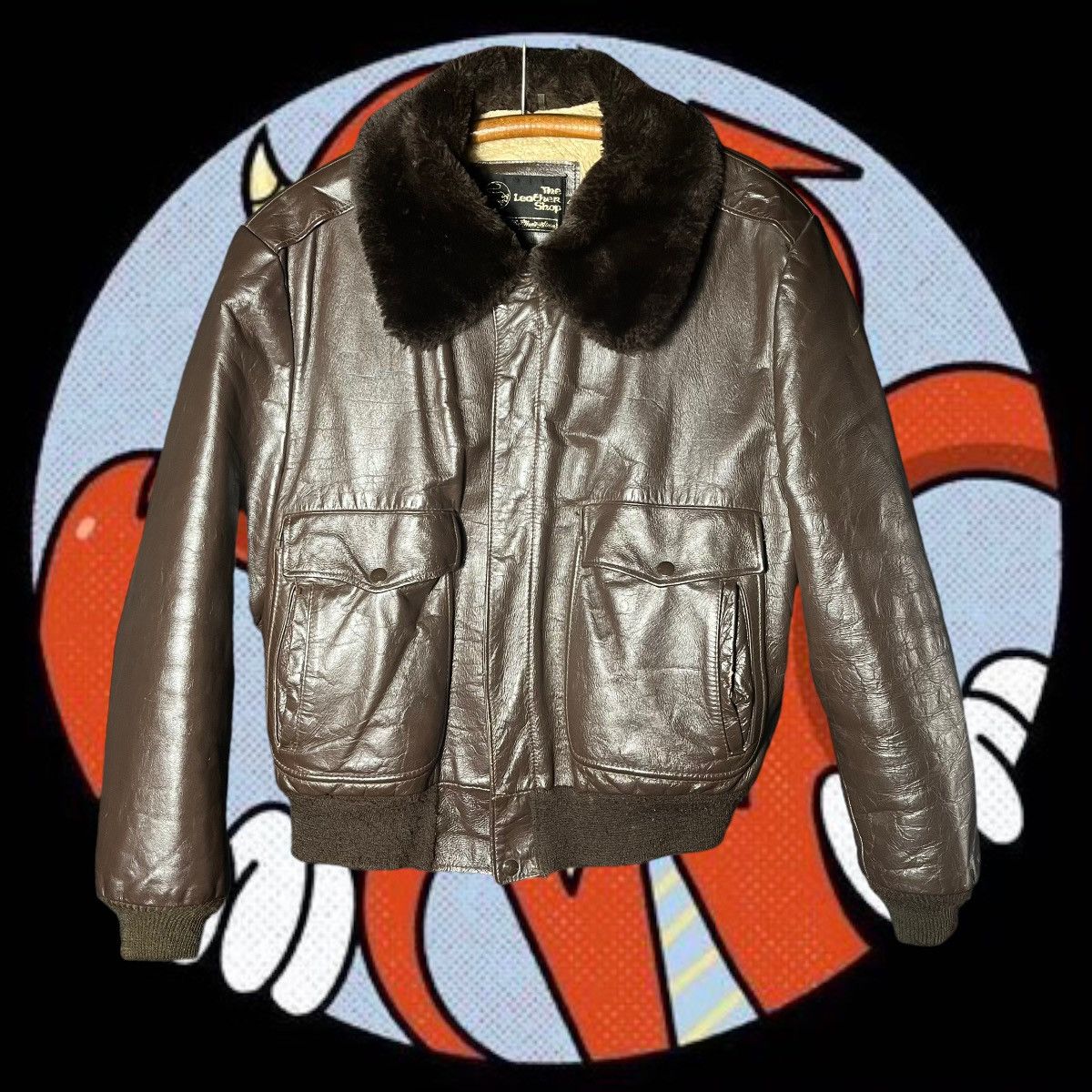 The Leather Shop Vintage 70s Sears The Leather Shop for Men Leather Bomber Size US XL / EU 56 / 4 - 2 Thumbnail