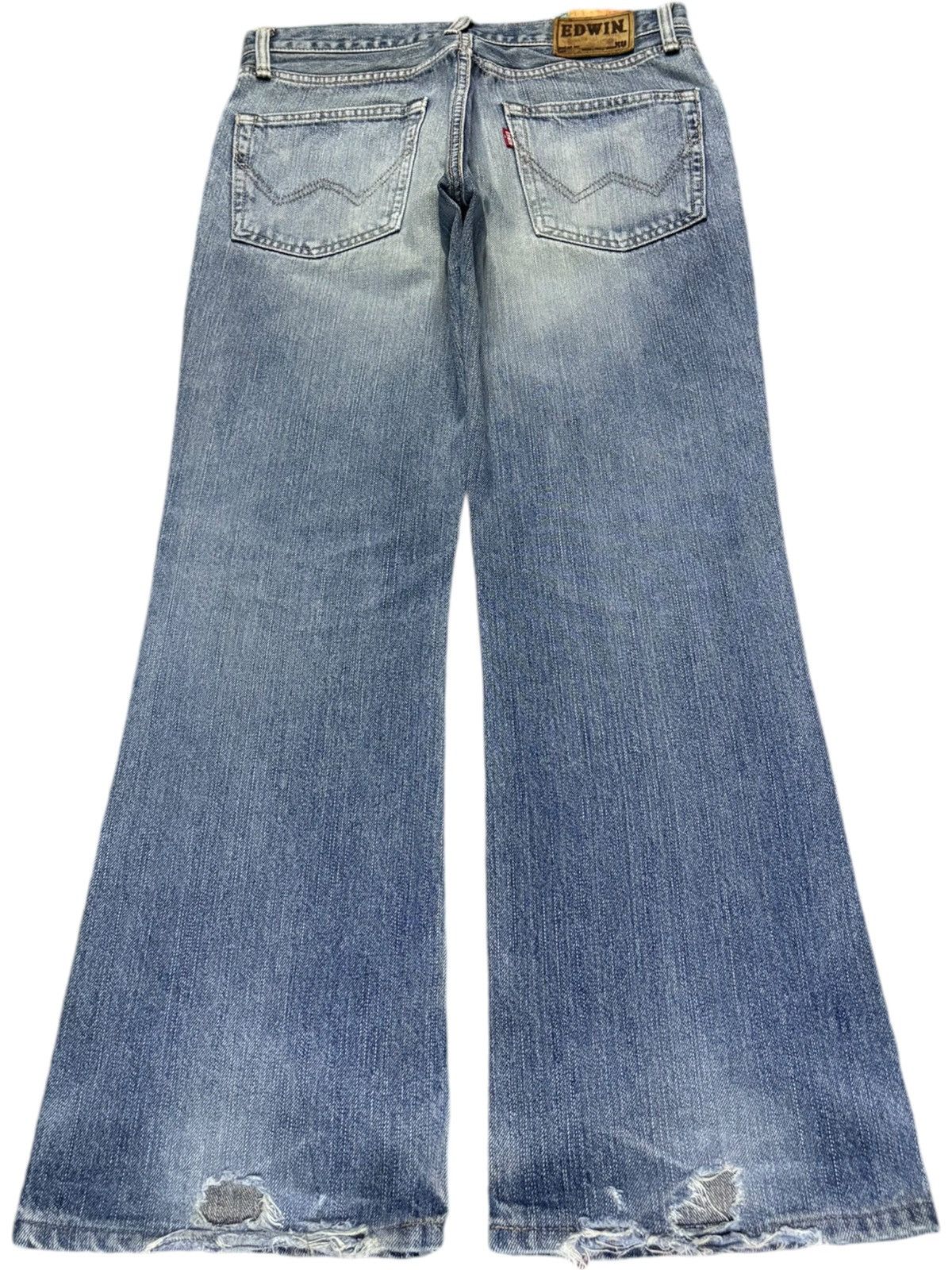 Edwin × Japanese Brand Exclusive Vintage Edwin XV Mud Wash Distress Flare Jeans Size US 30 / EU 46 - 2 Thumbnail