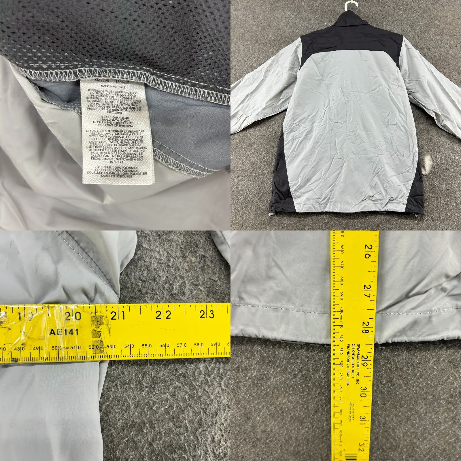 Rains Columbia Jacket Mens Small Grey Black Rain Windbreaker Outdoors Nylon Hooded Size US S / EU 44-46 / 1 - 8 Thumbnail