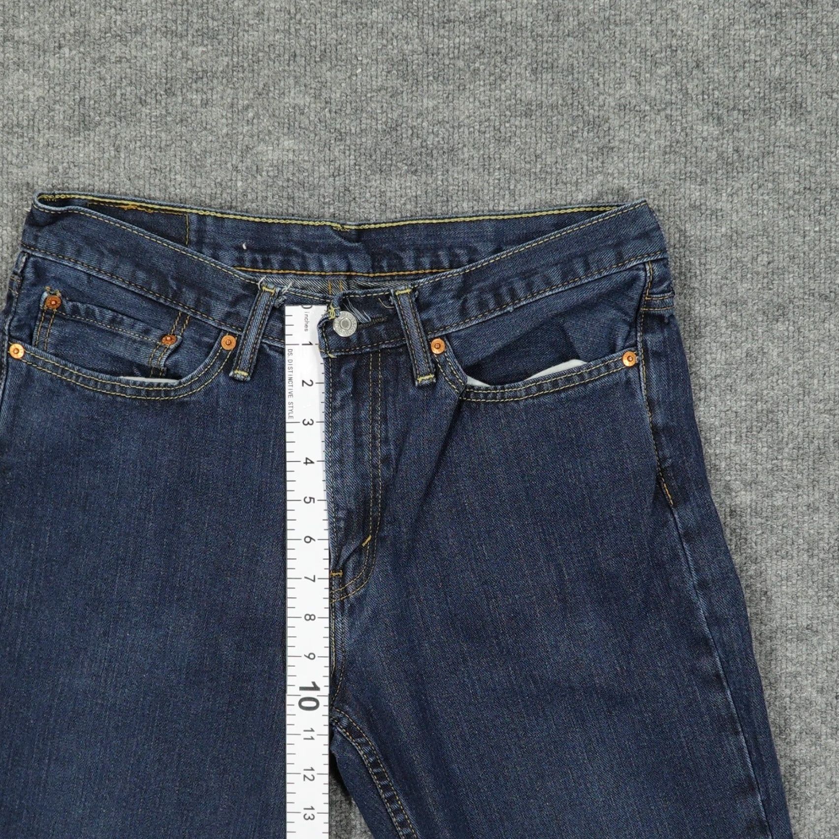 Levi's Levi's 514 Jeans Men 32x31 Blue Regular Straight Dark Wash 5-Pocket Logo Zipper Button Denim Cotton Blend Ancient Vintage Style? Size US 32 / EU 48 - 4 Thumbnail