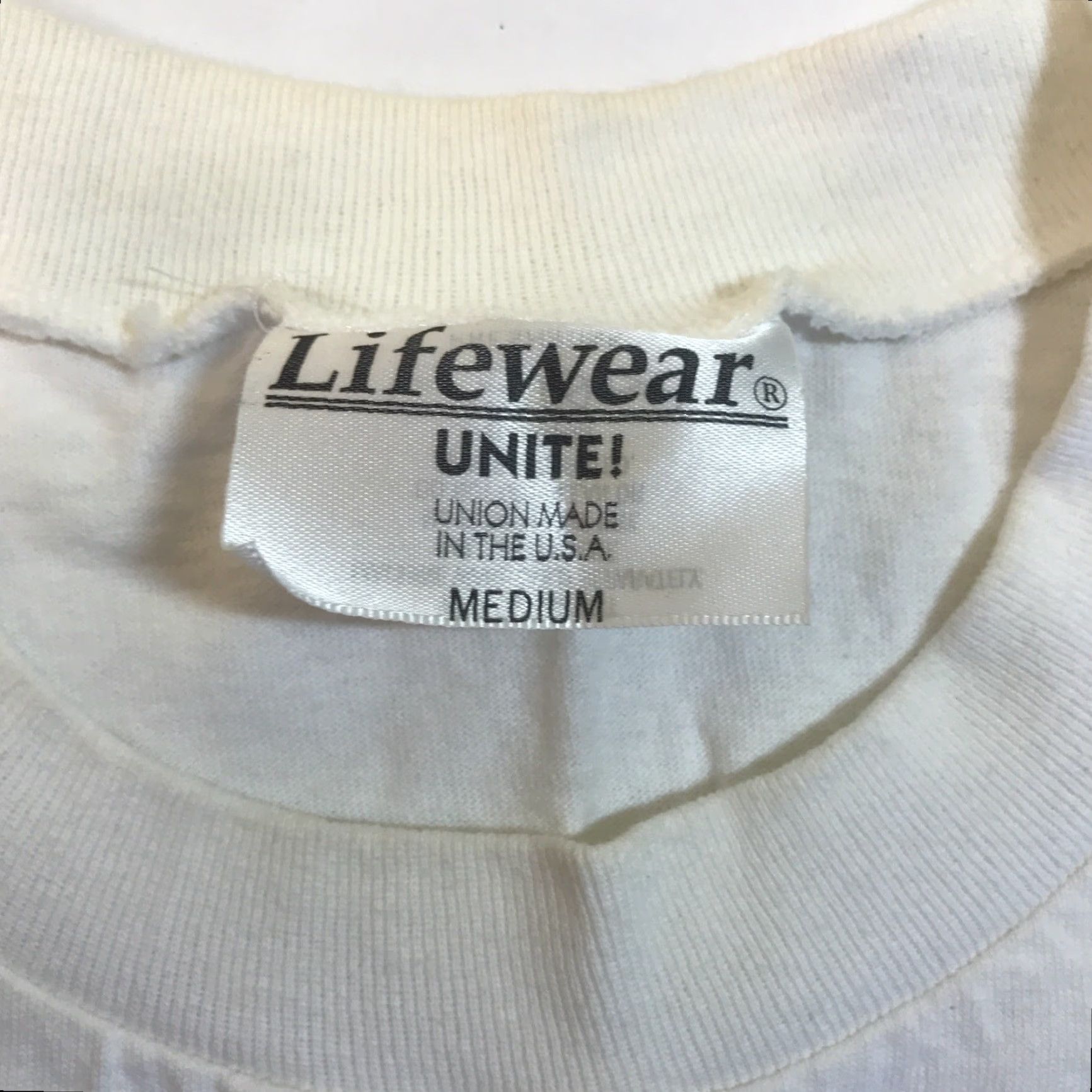 Vintage VINTAGE Lifewear USA CWA Communication Workers Of America Shirt Unisex Adult M Short Sleeve White 1990s Graphic Tee Mens Womens Size US M / EU 48-50 / 2 - 3 Thumbnail