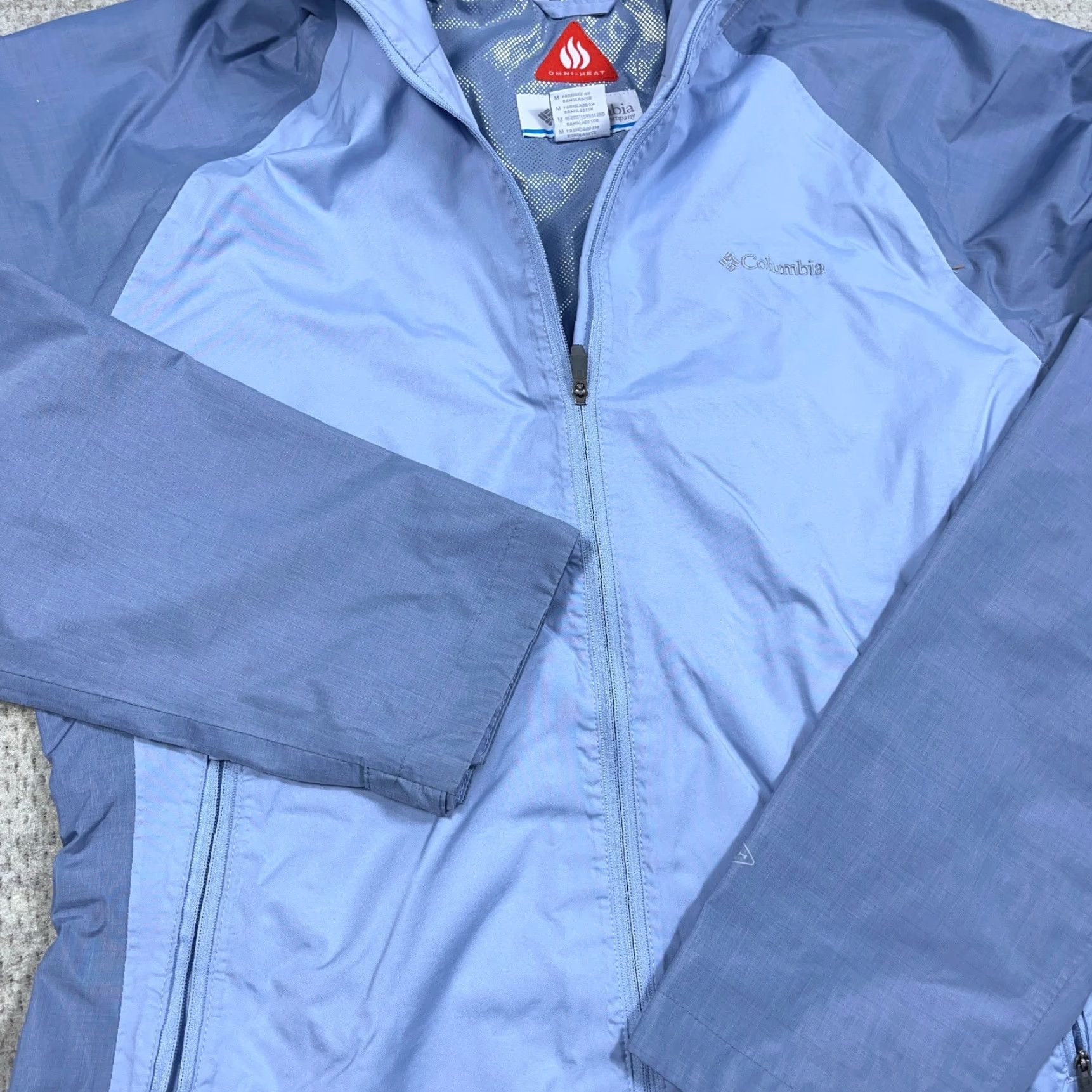 Vintage Columbia Jacket Women Medium Light Blue Omni Heat Windbreaker Rain Coat Size M / US 6-8 / IT 42-44 - 4 Thumbnail