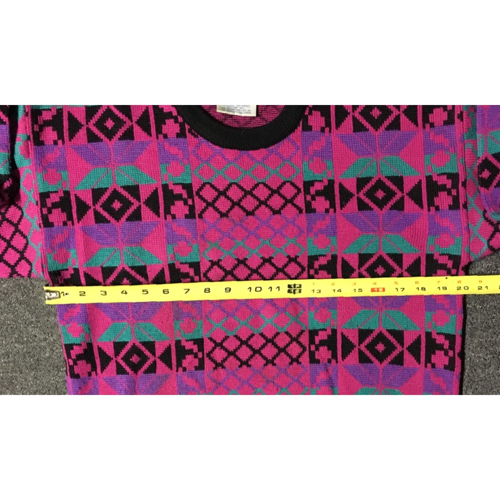 Vintage VINTAGE Meister Geometric Knit Sweater S Women Pink 80s 90s Abstract Pullover Art Heart Ski Sailing Camping Retro Hip Hop USA Size S / US 4 / IT 40 - 6 Thumbnail