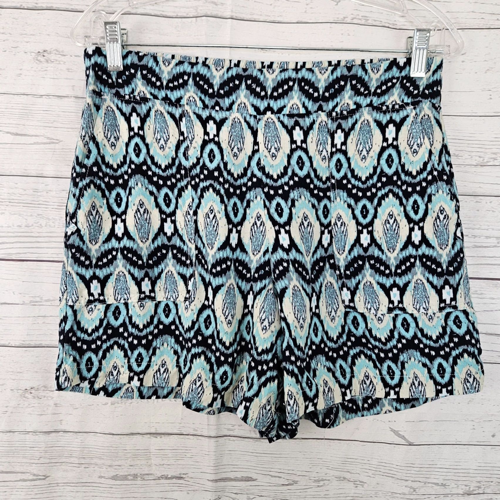 Wildfox Wildfox Womens Shorts Medium Blue Black Pull On High Rise Rayon Size 32" / US 10 / IT 46 - 2 Thumbnail