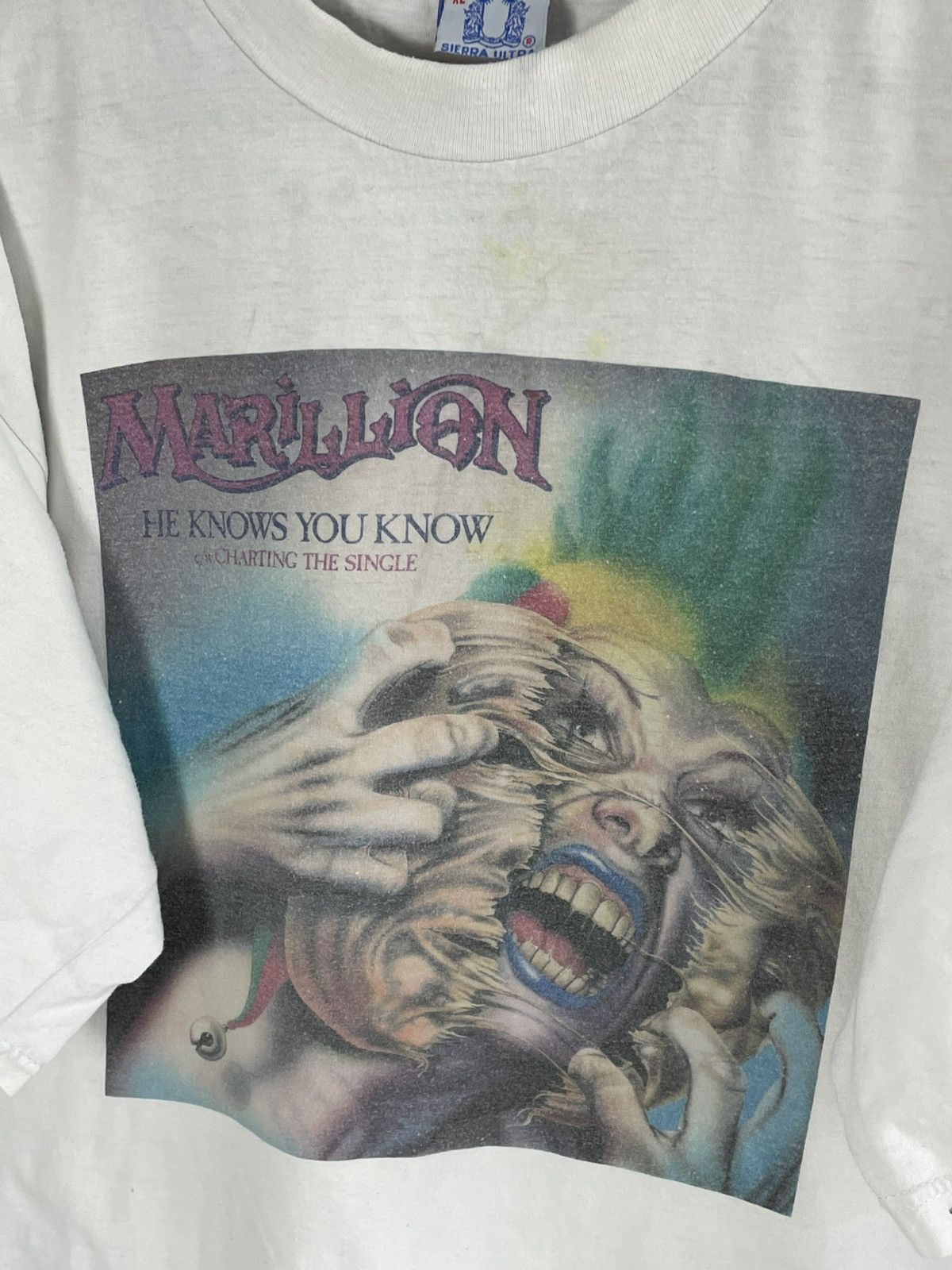 Band Tees Vintage 90s Marillion He Knows You Know Retro Band T Shirt Size US XL / EU 56 / 4 - 8 Thumbnail