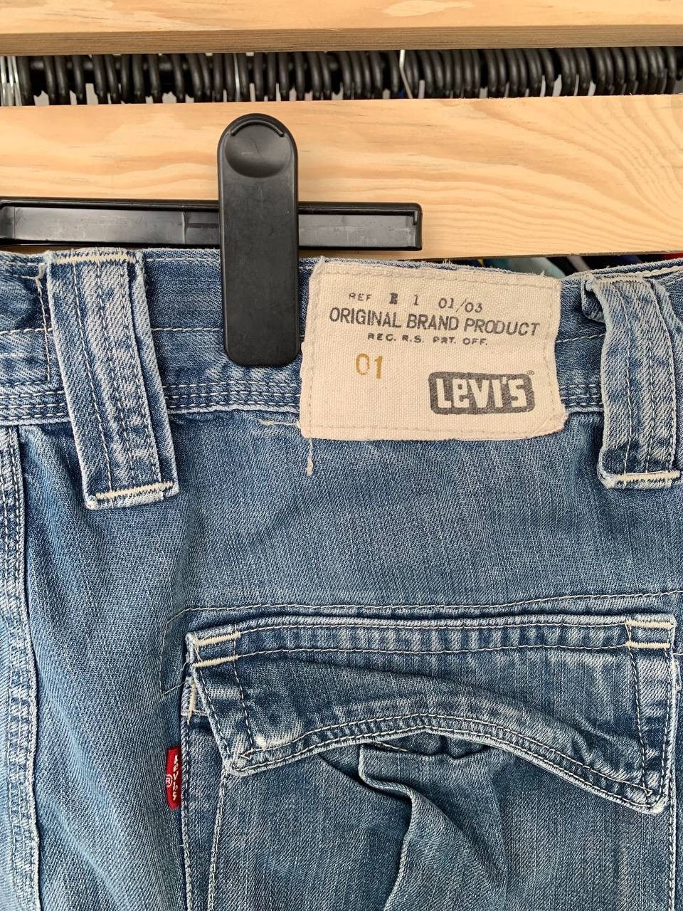 Levi's × Vintage Levis Cargo Shorts Denim Distressed Rap Sk8 Baggy Size US 34 / EU 50 - 10 Thumbnail