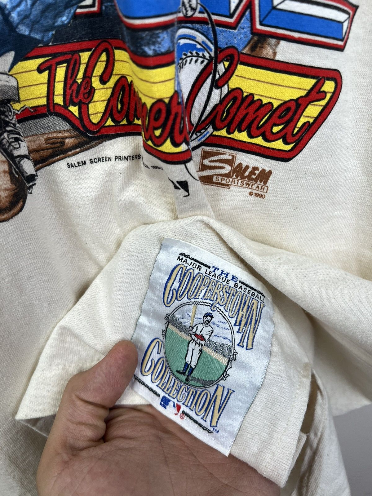 Salem Sportswear Vintage 90s Mickey Mantle New York Yankees MLB Baseball Size US XL / EU 56 / 4 - 5 Thumbnail