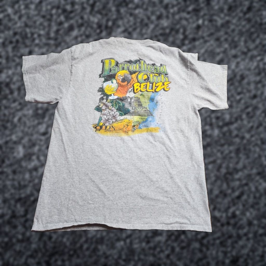 Vintage Mens Large Funny Parrot Head Club Belize Double Sided T Shirt Cotton Short Sleeve Size US L / EU 52-54 / 3 - 1 Thumbnail