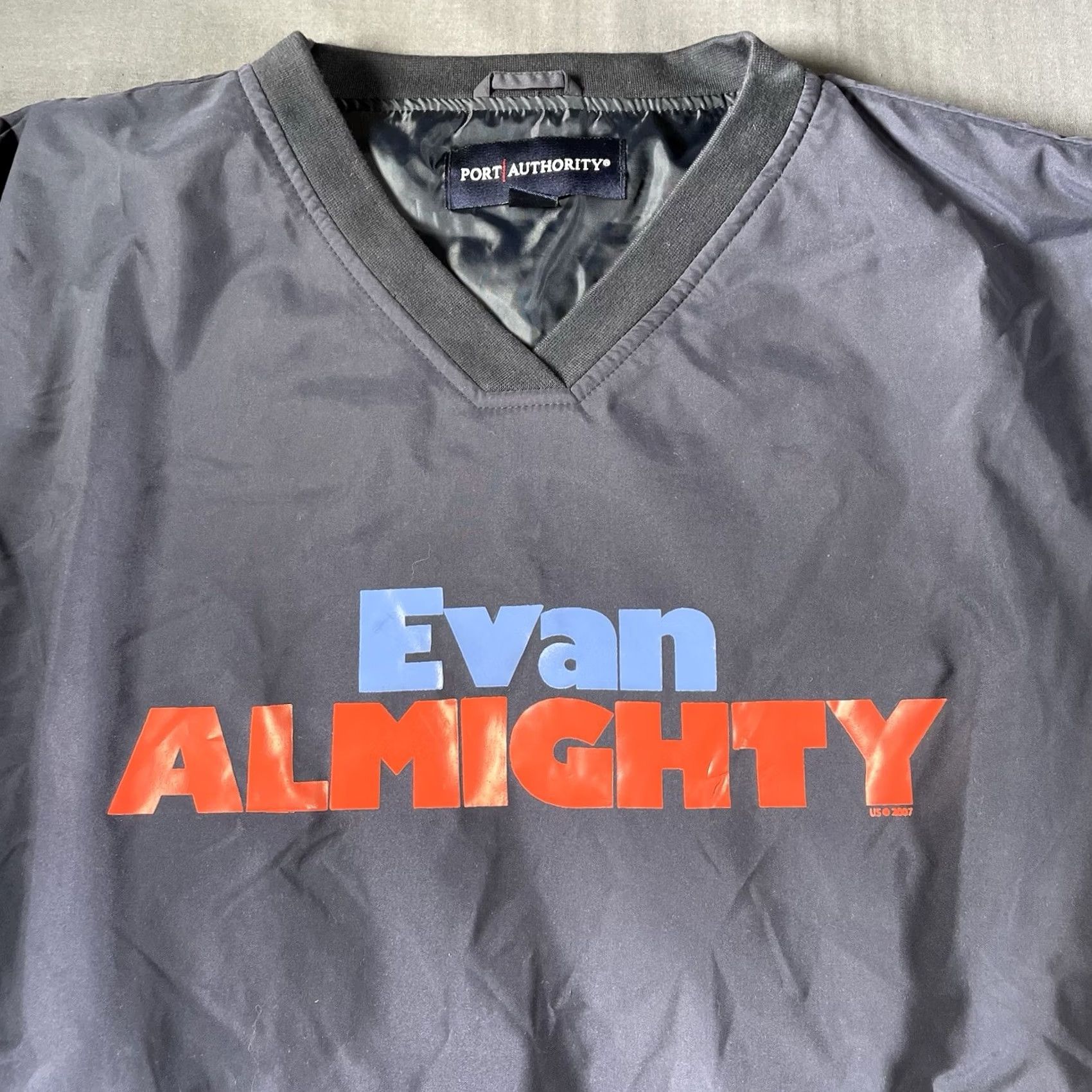 Port Authority VINTAGE Jim Carrey Evan Almighty Movie Promo Windbreaker Jacket XL Blue Men XL Windbreaker Movie Port Authority Size US XL / EU 56 / 4 - 2 Thumbnail