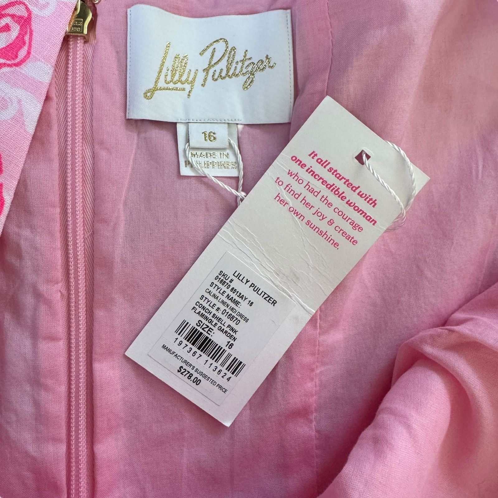 NEW Lilly Pulitzer Calina Linen Midi Dress Pink Flamingle
