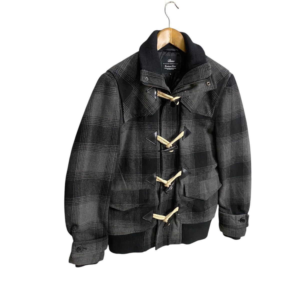 Japanese Brand Beno Plaid Duffle coat Size US M / EU 48-50 / 2 - 2 Thumbnail