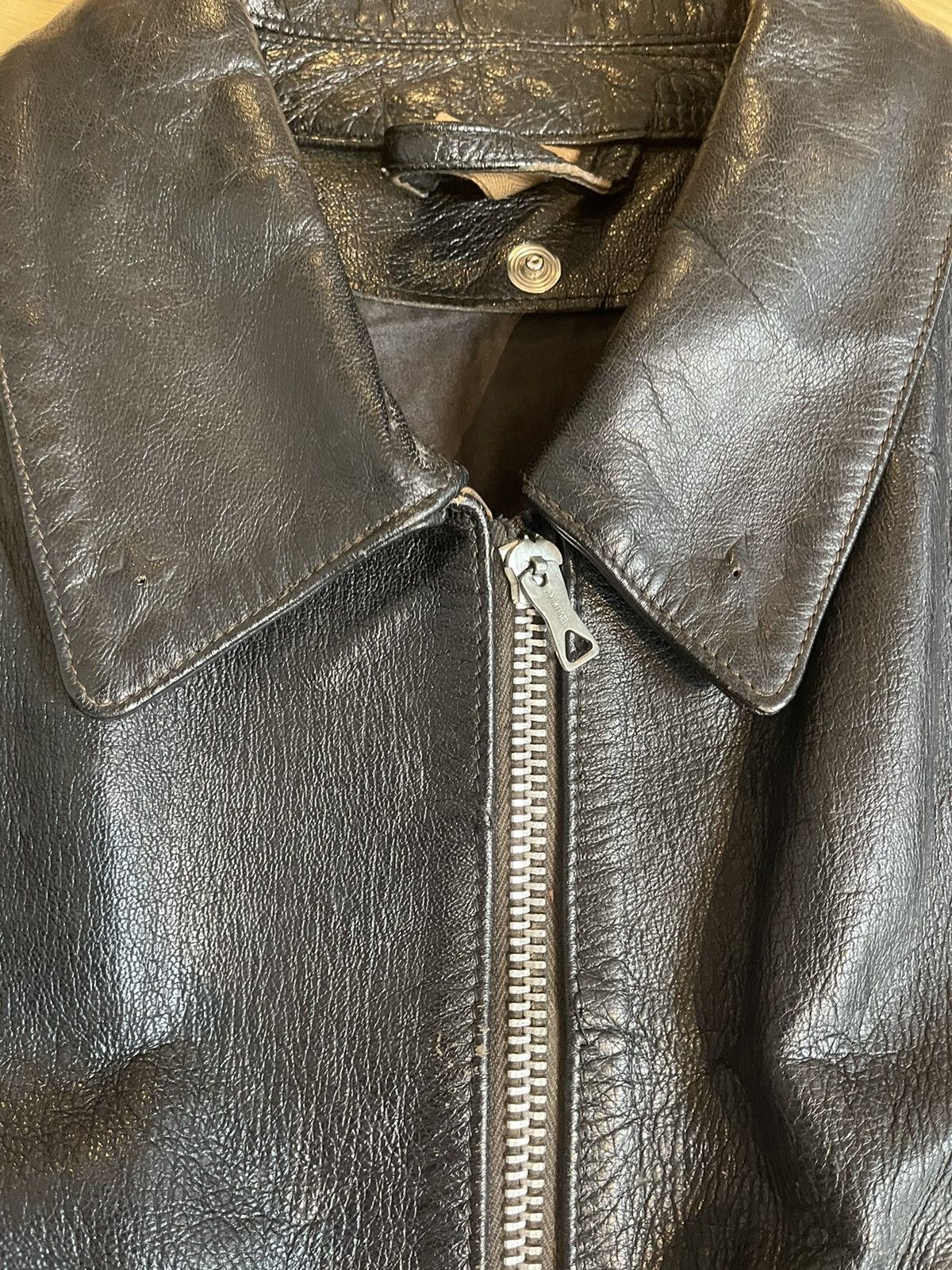 Other Rare Vintage 1970's Italien Military Leather Tank Jacket (L) Size US L / EU 52-54 / 3 - 5 Thumbnail