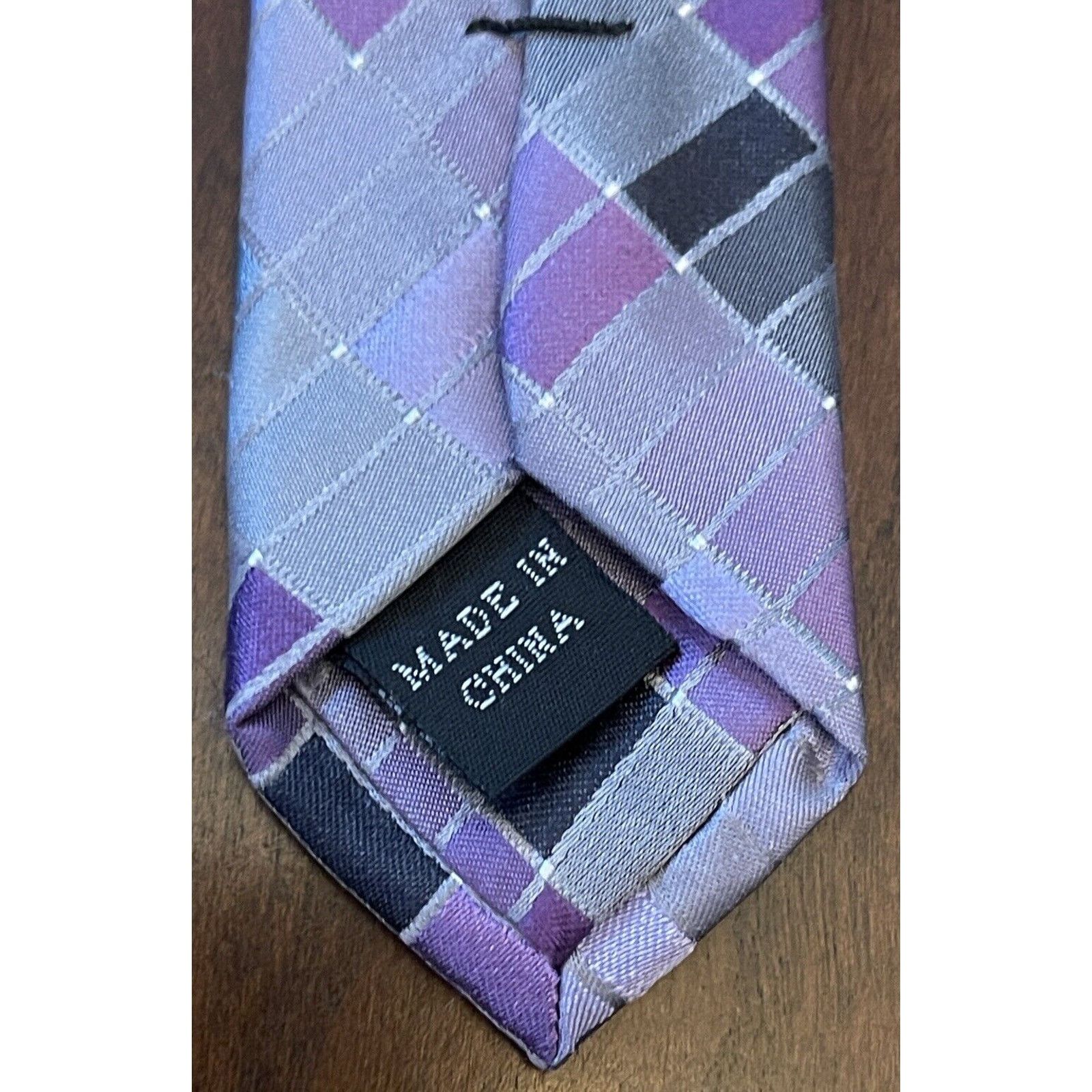 Calvin Klein Ck Calvin Klein Purple Gray 100% SilK Tie Made in China Size ONE SIZE - 7 Thumbnail
