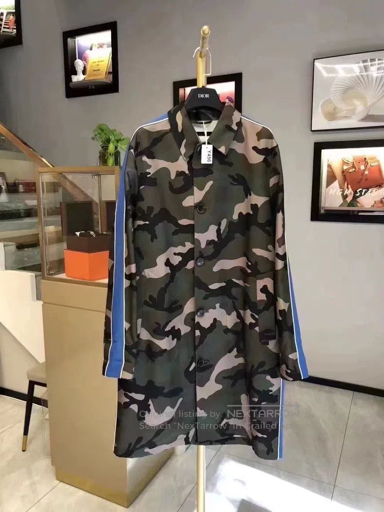 Valentino Camouflage long trench coat