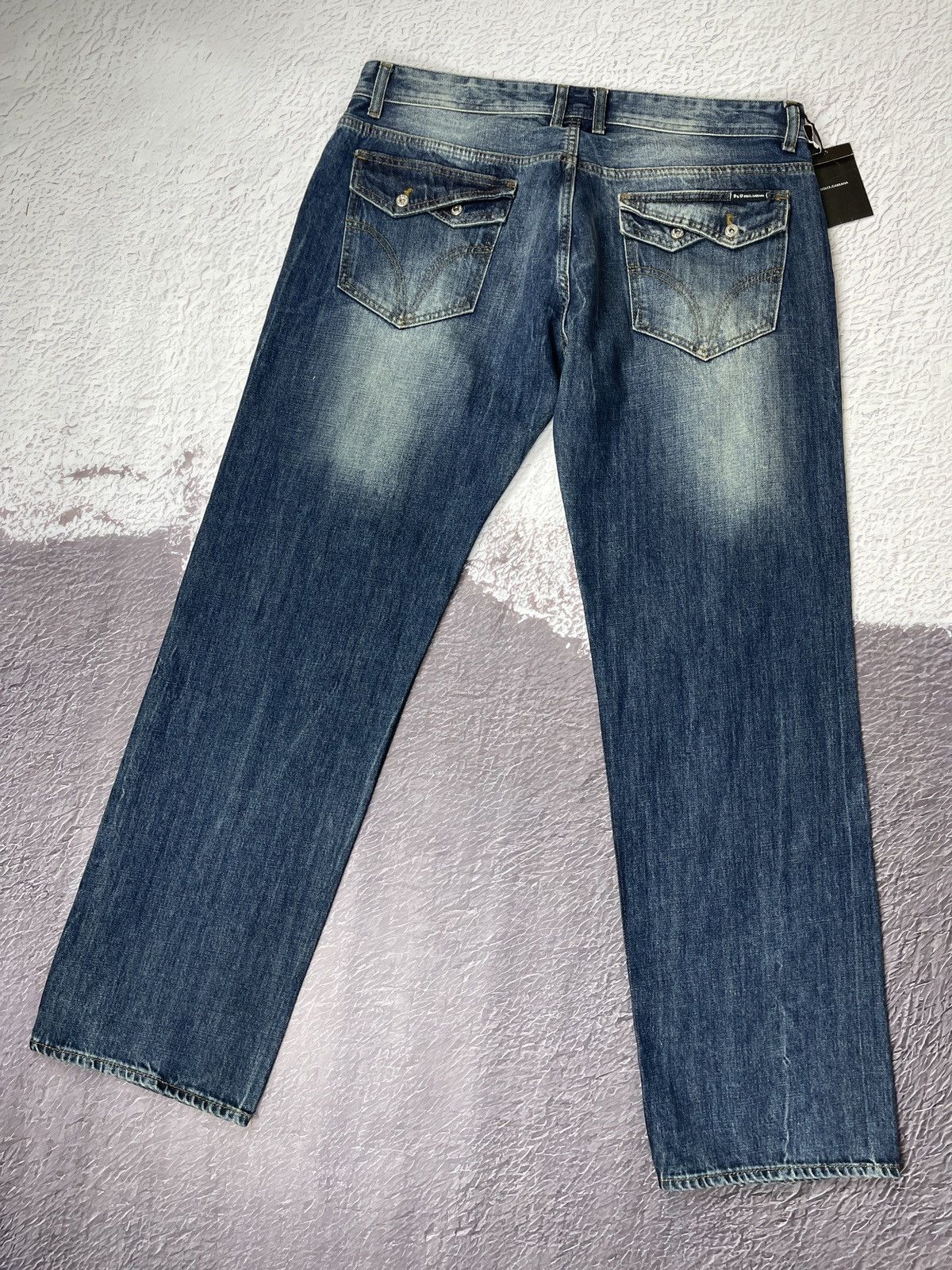 Dolce & Gabbana Dolce & Gabbana blue washed faded denim jeans pants Size US 38 / EU 54 - 1 Thumbnail