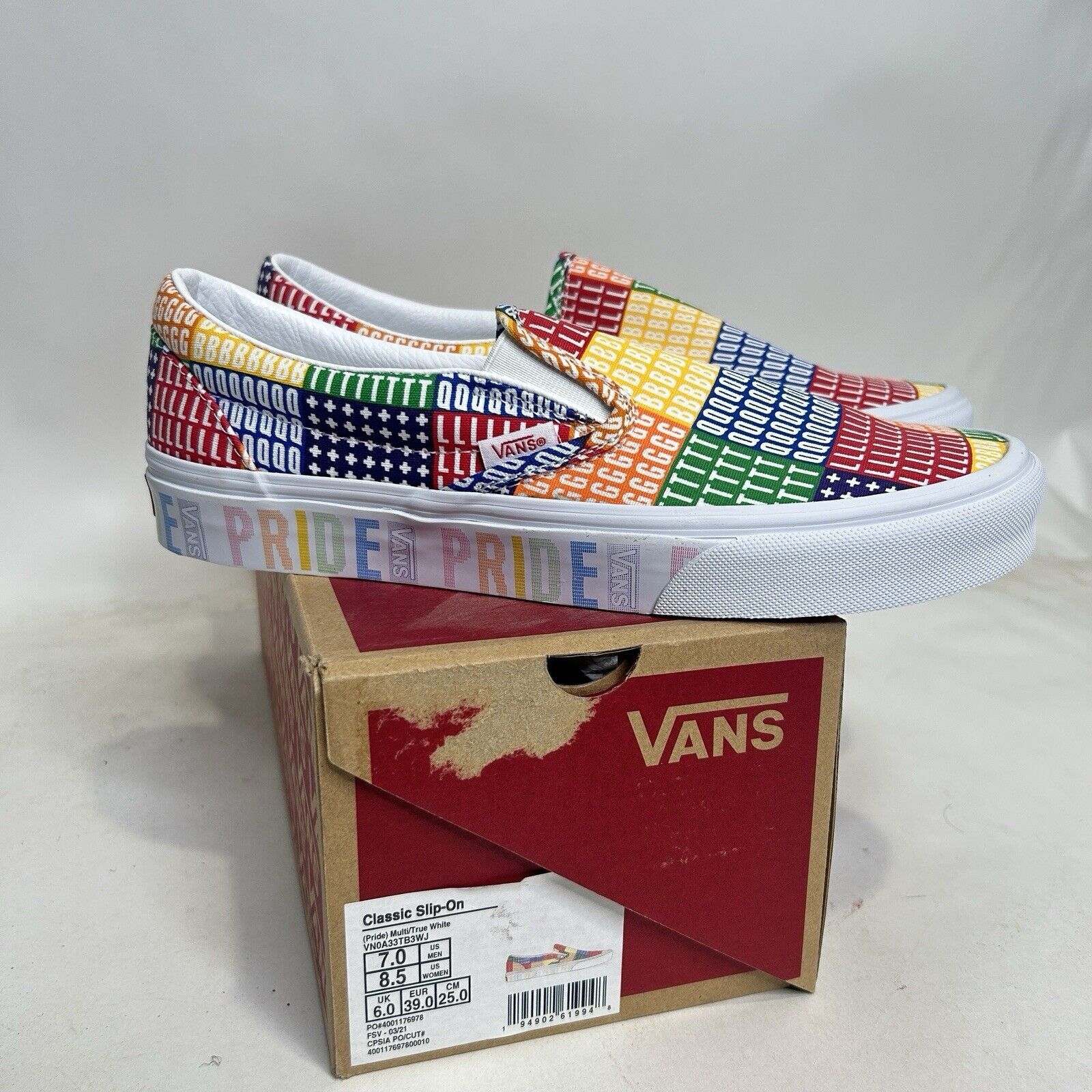 Vans Vans Classic Slip-On “Pride/Multi True White” 2024 Size US 8.5 / IT 38.5 - 3 Thumbnail