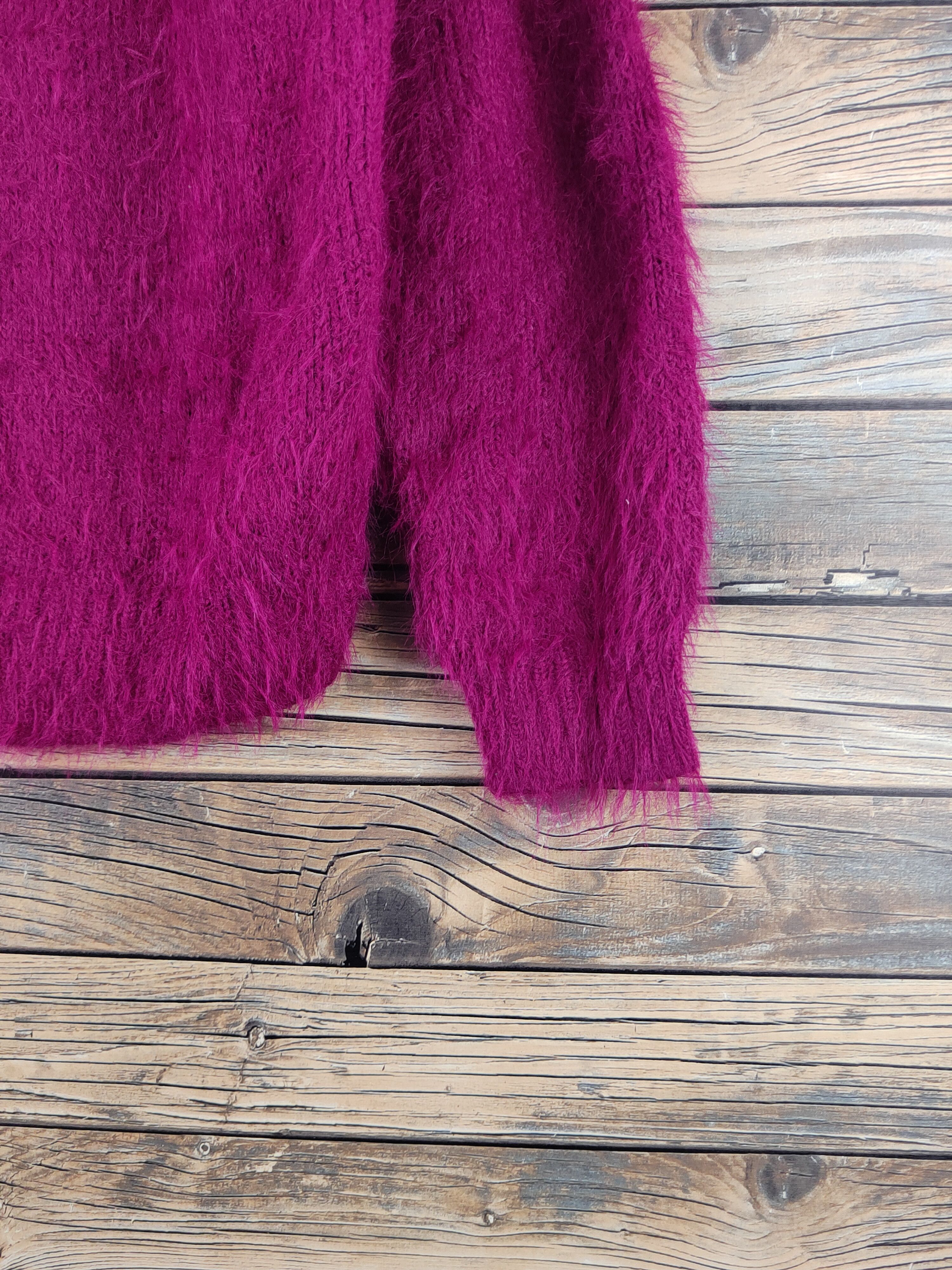 LOWRYS FARM DL Lowry's Farm Purple Fur Mohair shaggy Knitwear #46-923 Size M / US 6-8 / IT 42-44 - 6 Thumbnail