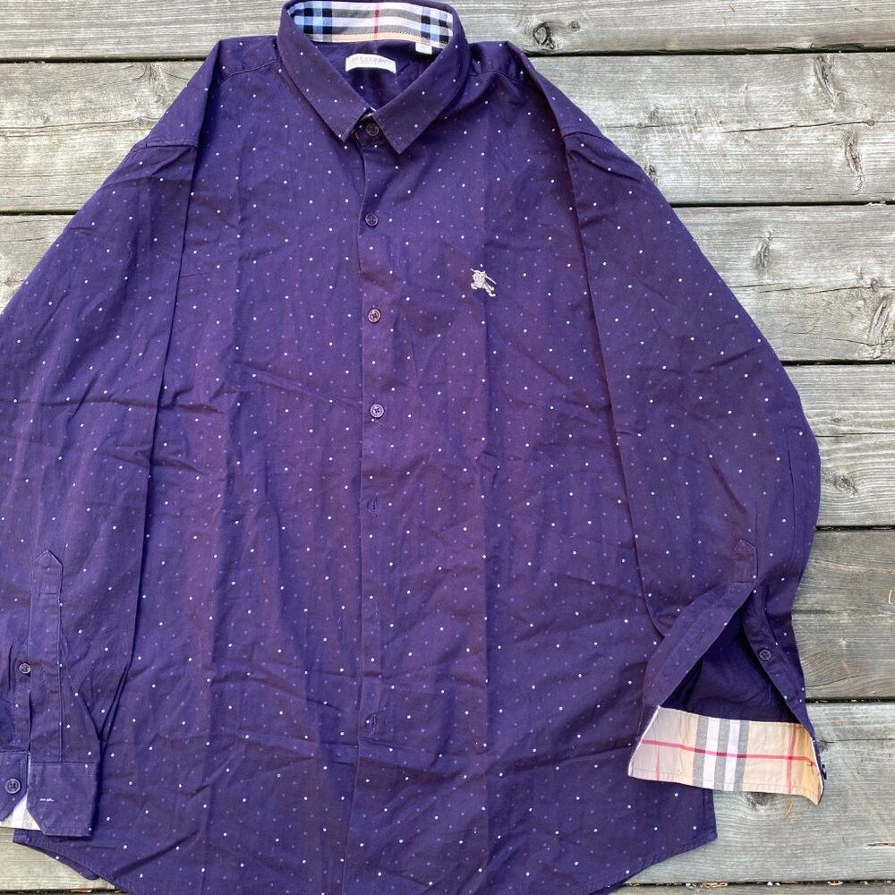 Burberry × Vintage Vintage Burberry Brit Purple Constellations Novacheck Butto Size US XXL / EU 58 / 5 - 6 Thumbnail
