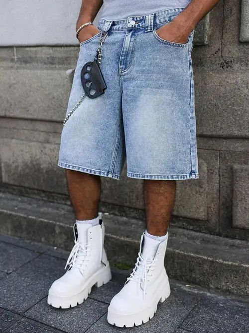 Japanese Brand × Vintage Y2K Vintage WASHED denim jorts shorts Size US 33 - 1 Thumbnail