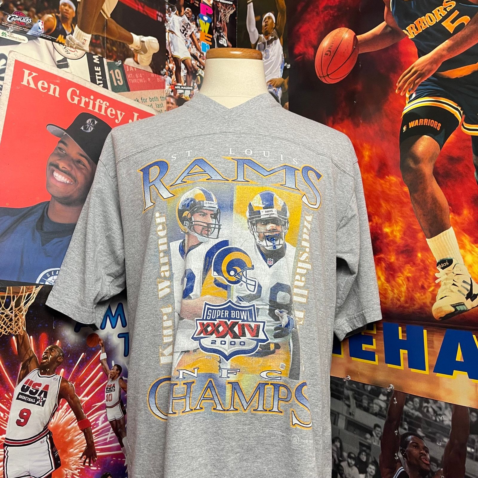 Vintage Vintage St. Louis Rams Kurt Warner Super Bowl 34 Champions Size US XL / EU 56 / 4 - 1 Thumbnail