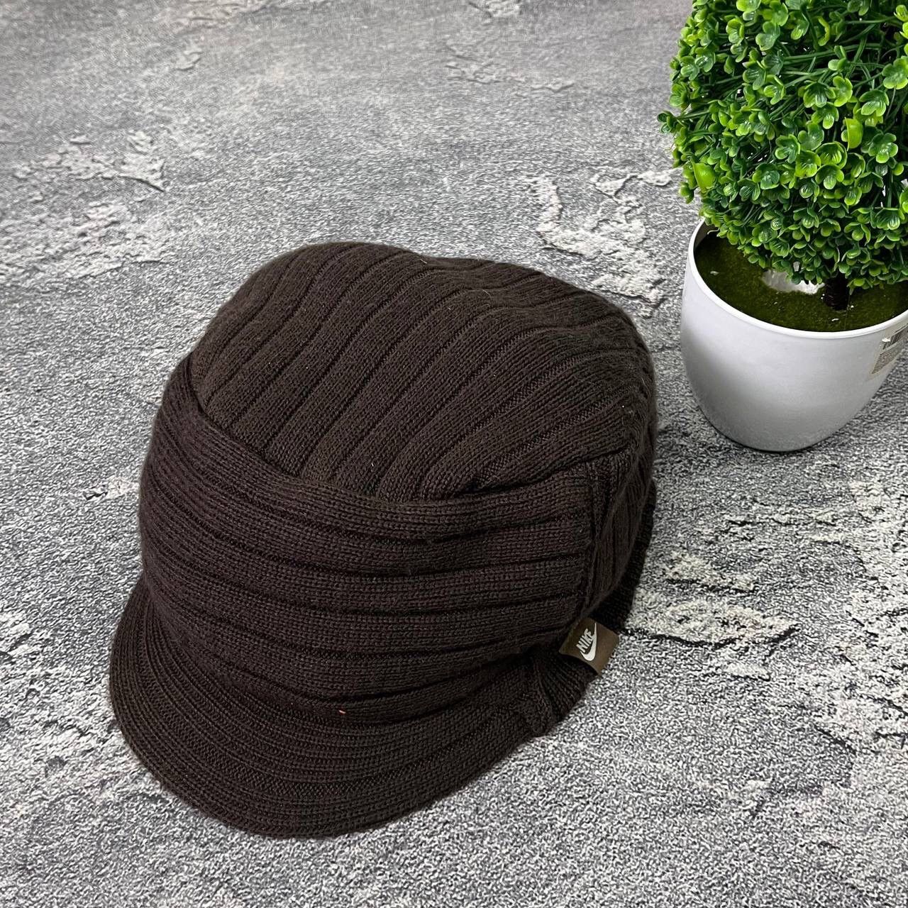 Nike Vintage 90s Brown Knitted Hat with a peak Nike UniSex Hat Size ONE SIZE - 6 Thumbnail