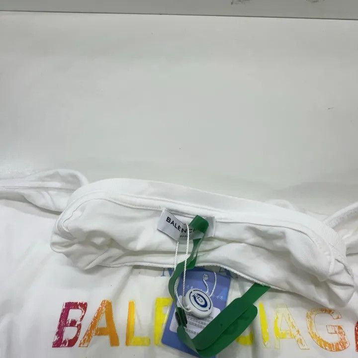 Balenciaga Balenciaga Rainbow Logo Short Sleeve T-Shirt 0079-2507 Size S / US 4 / IT 40 - 6 Thumbnail