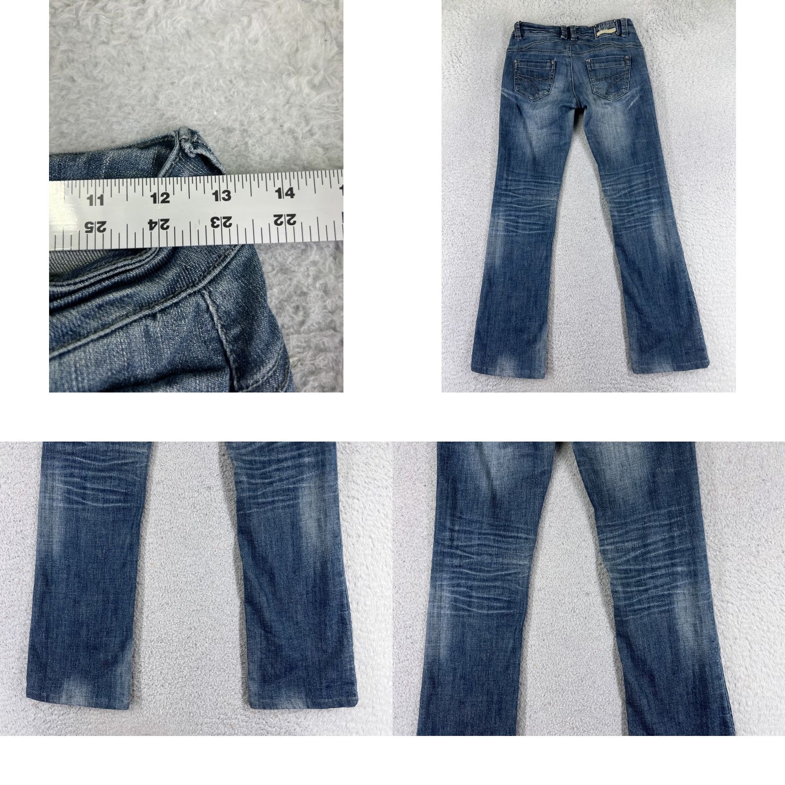 Denime LA Idol Jeans Women Blue Denim Bootcut 24x29 Cotton Embroidered Low Rise 3-Pocket Stretch Regular 5-Pocket Size 26" / US 2 / IT 38 - 9 Thumbnail