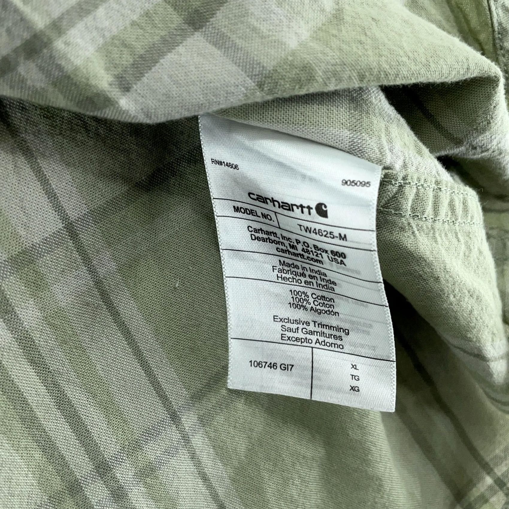 Carhartt Carhartt Work Shirt Green Plaid Short Sleeve Button Down XL Loose Fit Size US XL / EU 56 / 4 - 8 Thumbnail