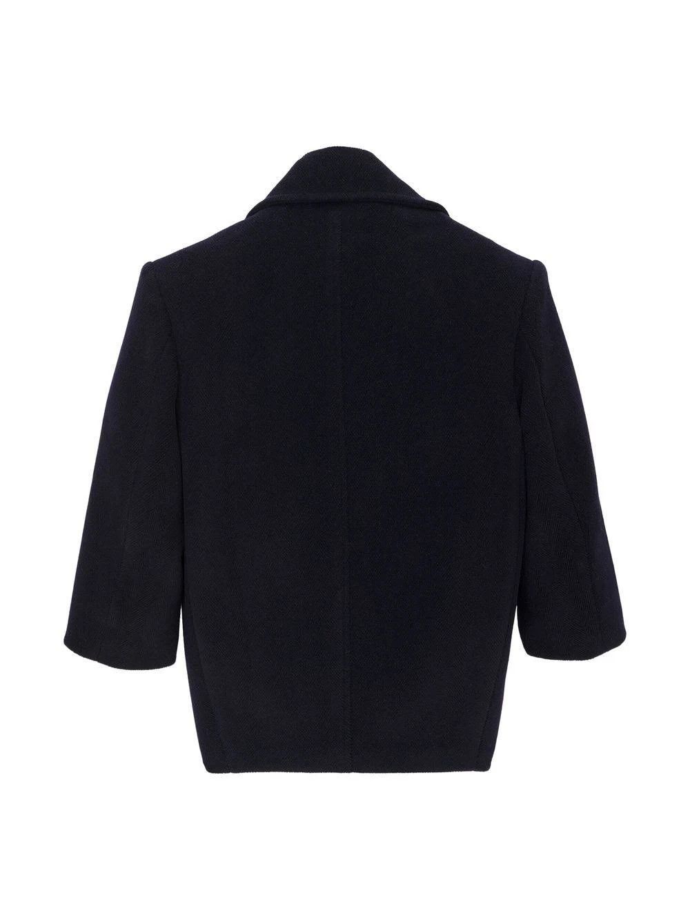 Saint Laurent Paris o1bcso1str1124 Double Breasted Wool Coat in Black Size L / US 10 / IT 46 - 2 Thumbnail