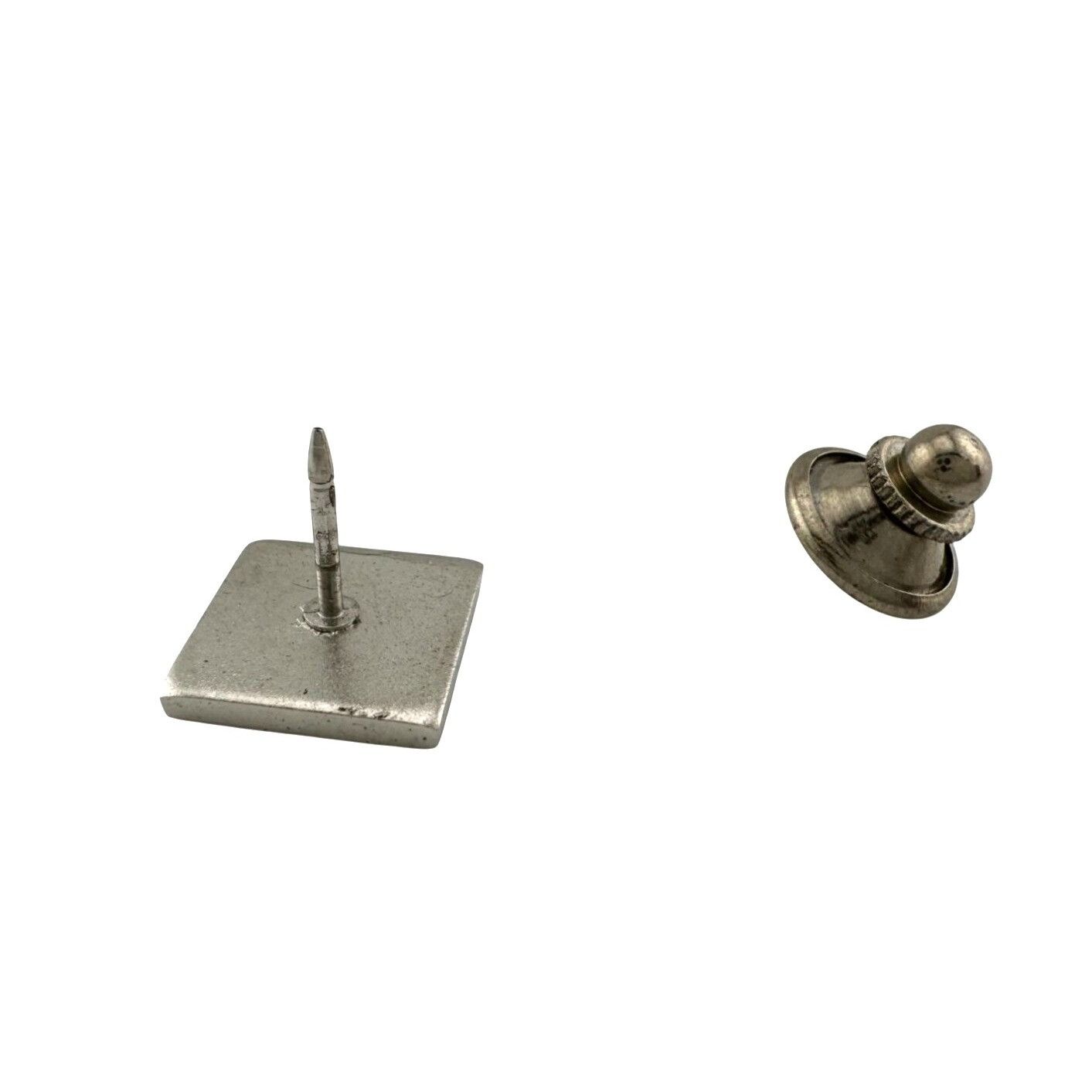 Other Men's Silver Tone Edged Square Shaped Pin / Tie Pin Size ONE SIZE - 7 Thumbnail
